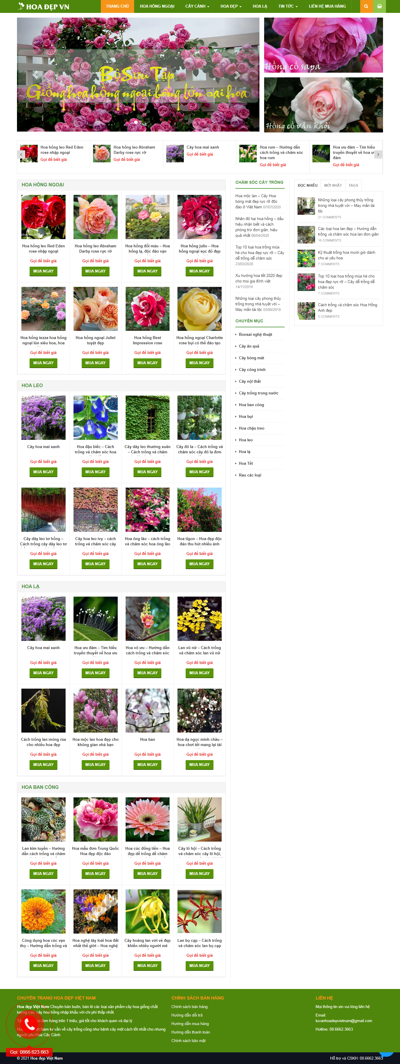 Thiết kế Web cây cảnh văn phòng hoadepviet.com