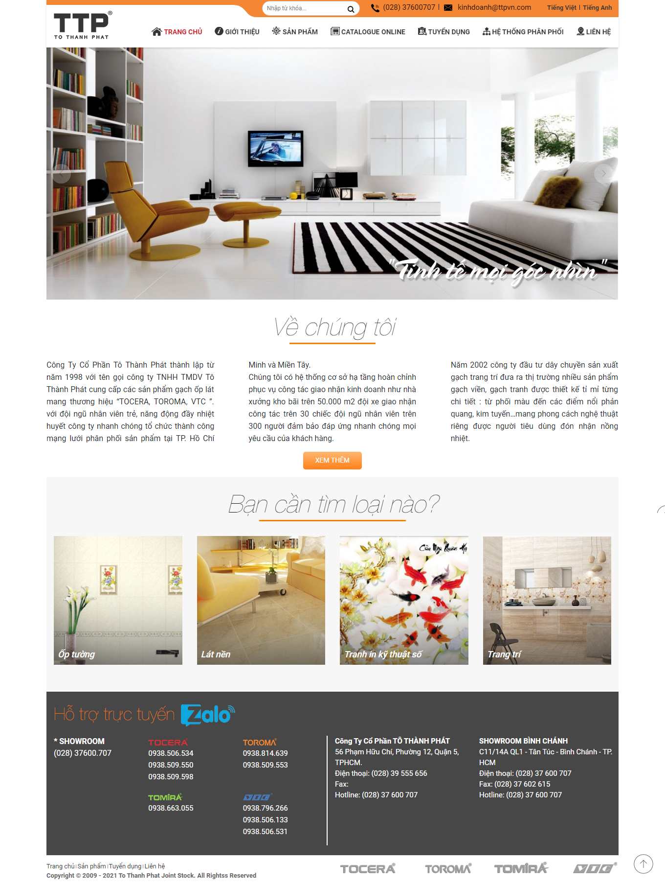 Thiết kế Web công ty gạch men ttpvn.com