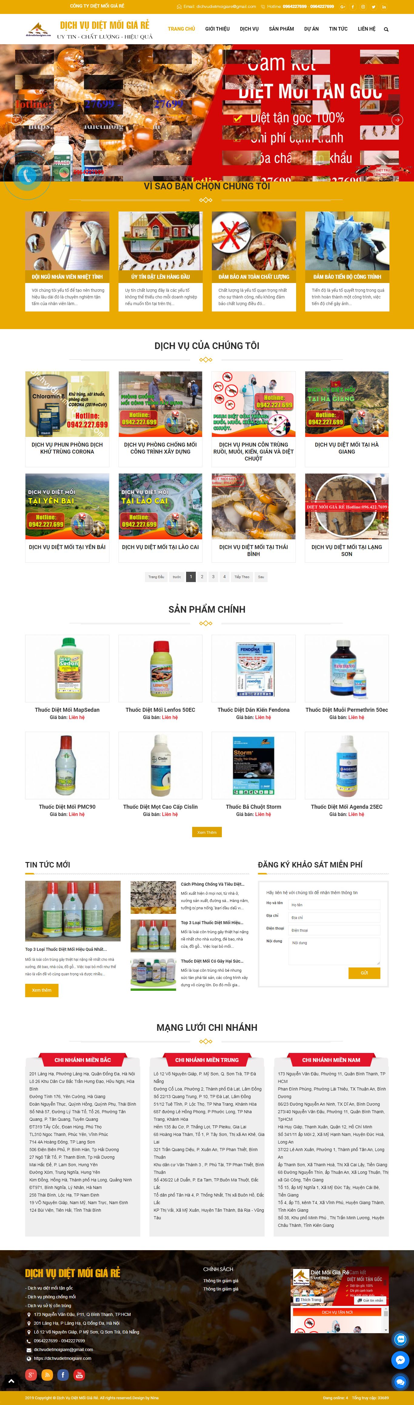 Thiết kế Web công ty diệt mối dichvudietmoigiare.com