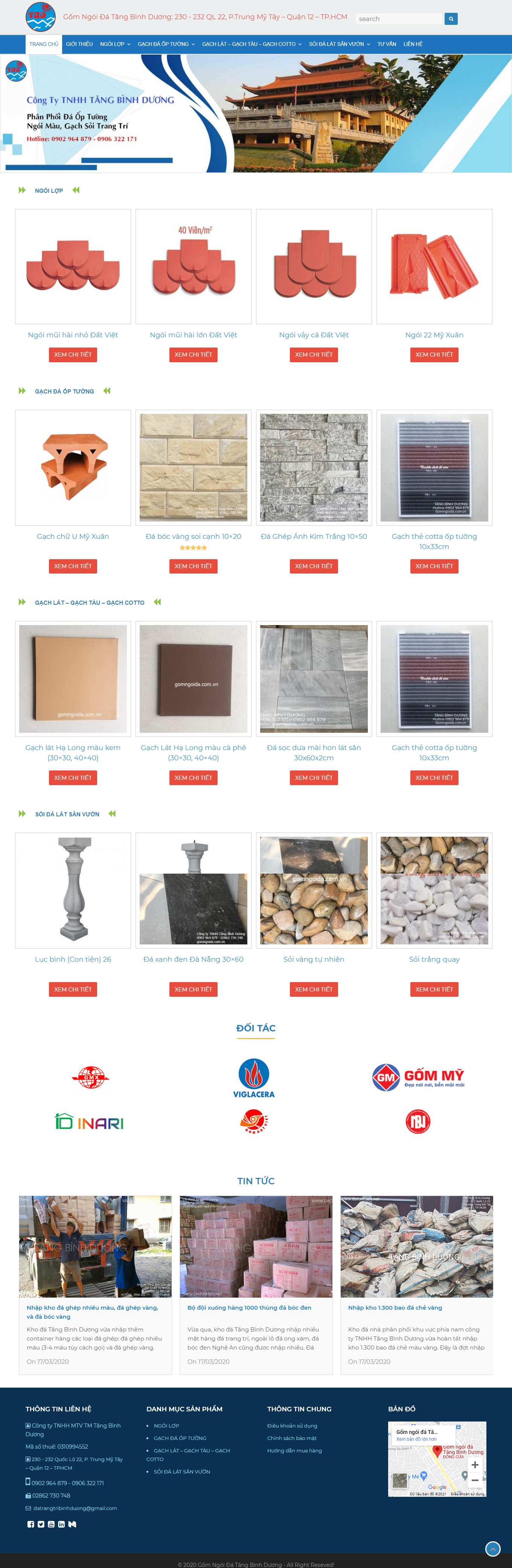 Thiết kế Web công ty đá ốp lát gomngoida.com.vn
