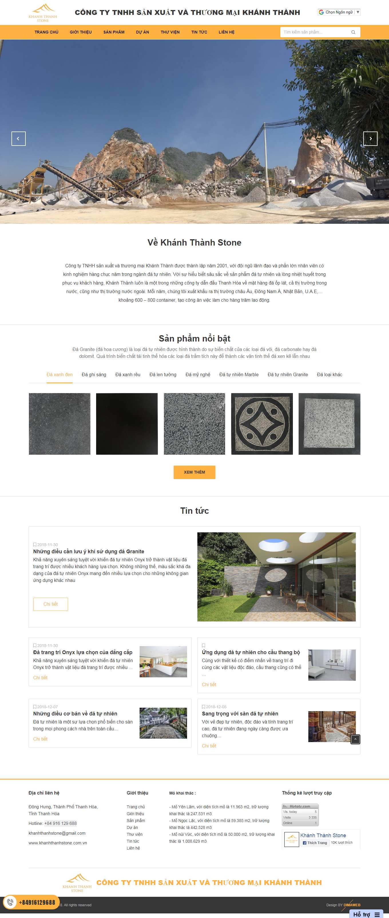 Thiết kế Web công ty đá ốp lát khanhthanhstone.com.vn