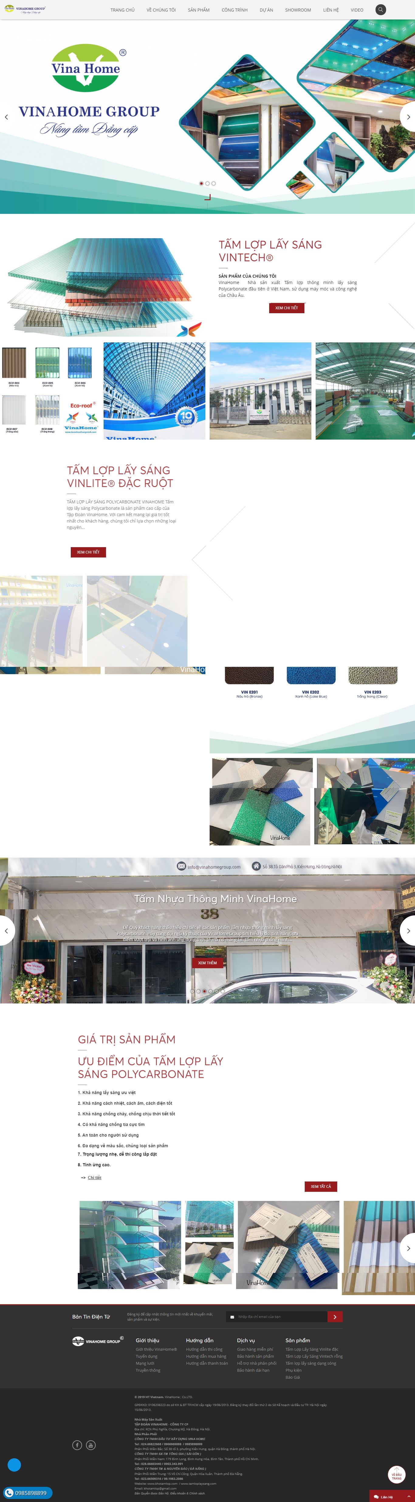 Thiết kế Web bán tấm lợp thông minh tamloplaysang.com