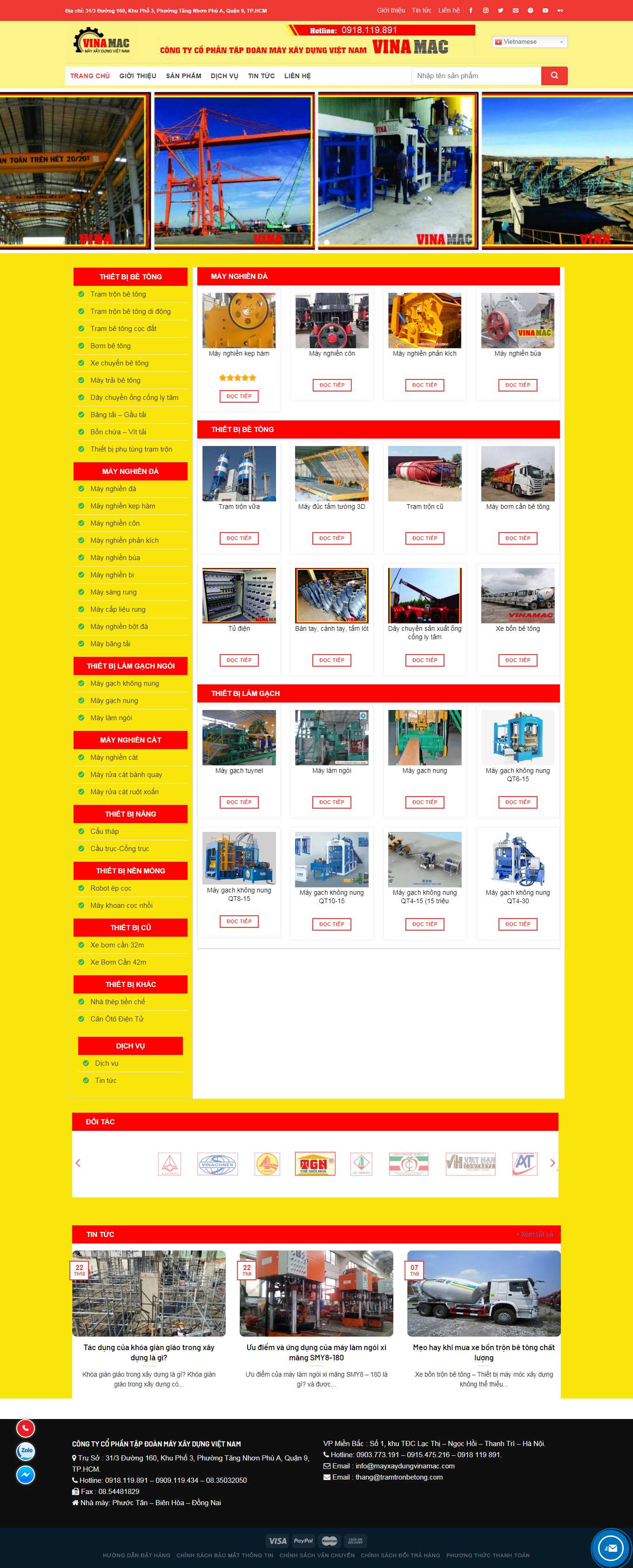 Thiết kế Web công ty bê tông mayxaydungvinamac.com