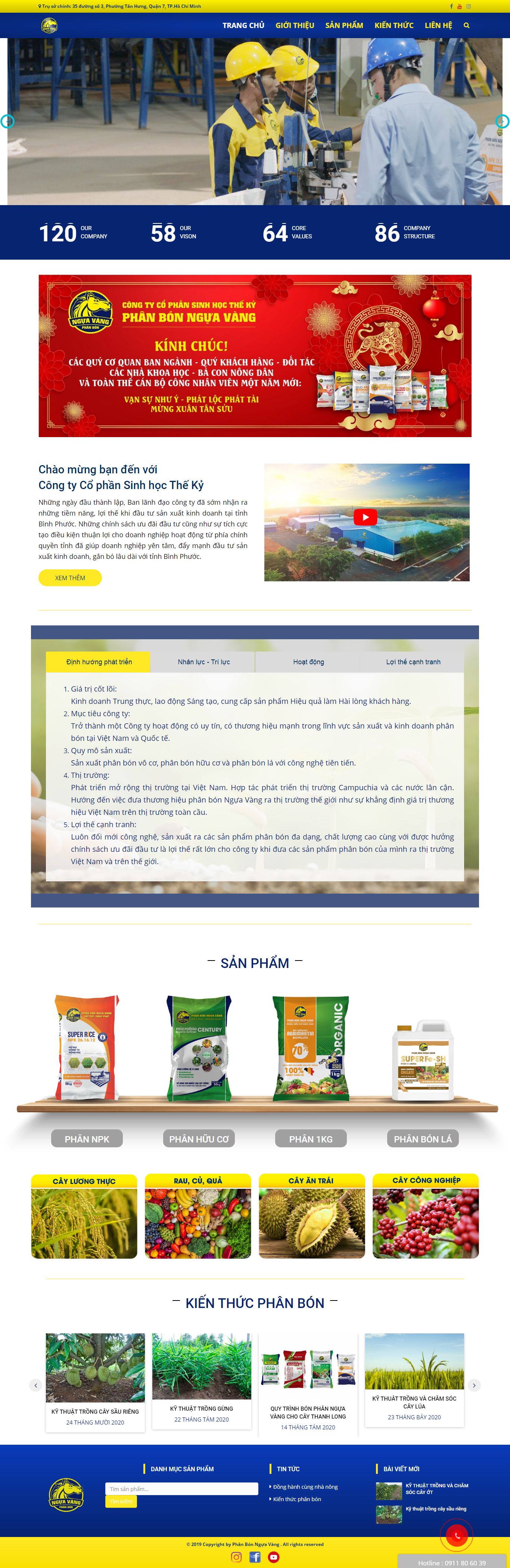 Thiết kế Web công ty bán phân bón phanbonnguavang.vn