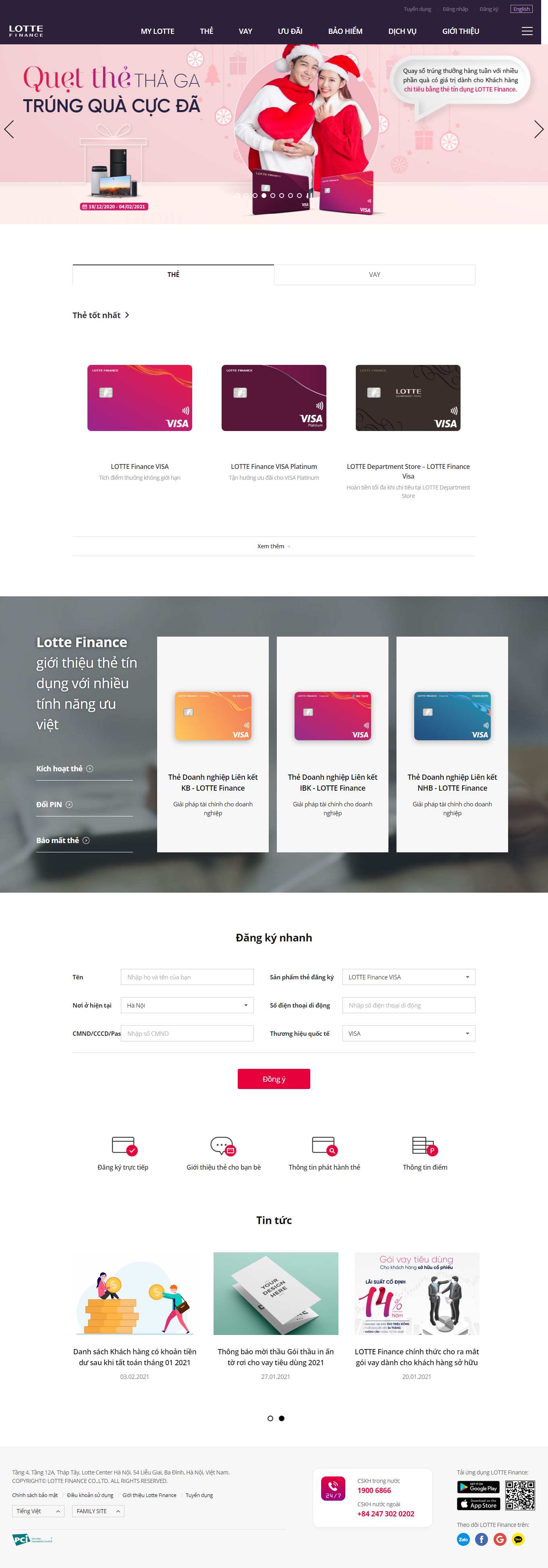 Thiết kế Web công ty tài chính lottefinance.vn