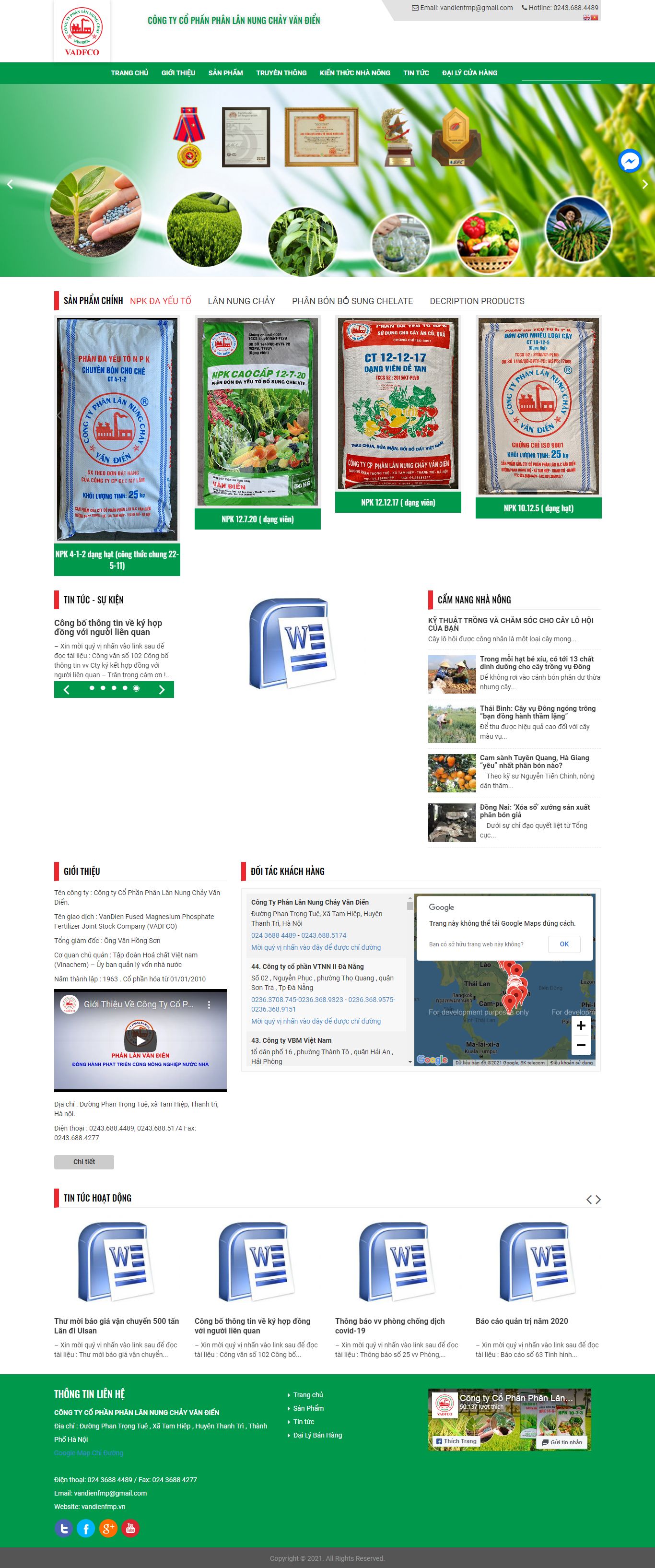Thiết kế Web công ty bán phân bón vandienfmp.vn
