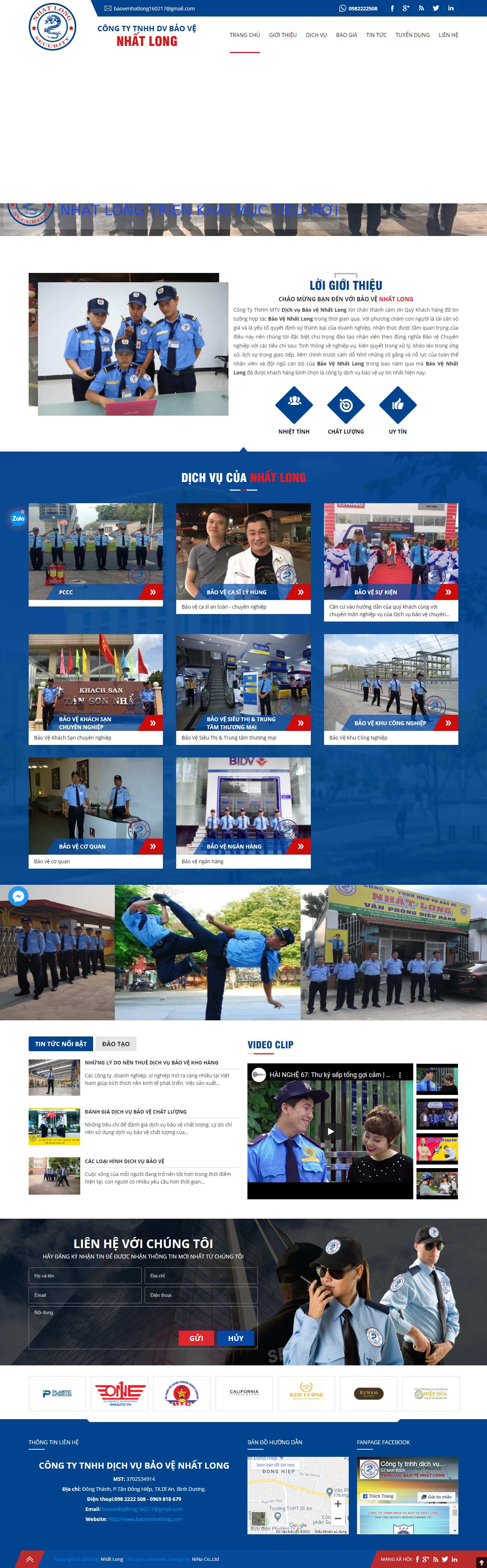 Thiết kế Web công ty bảo vệ baovenhatlong.com
