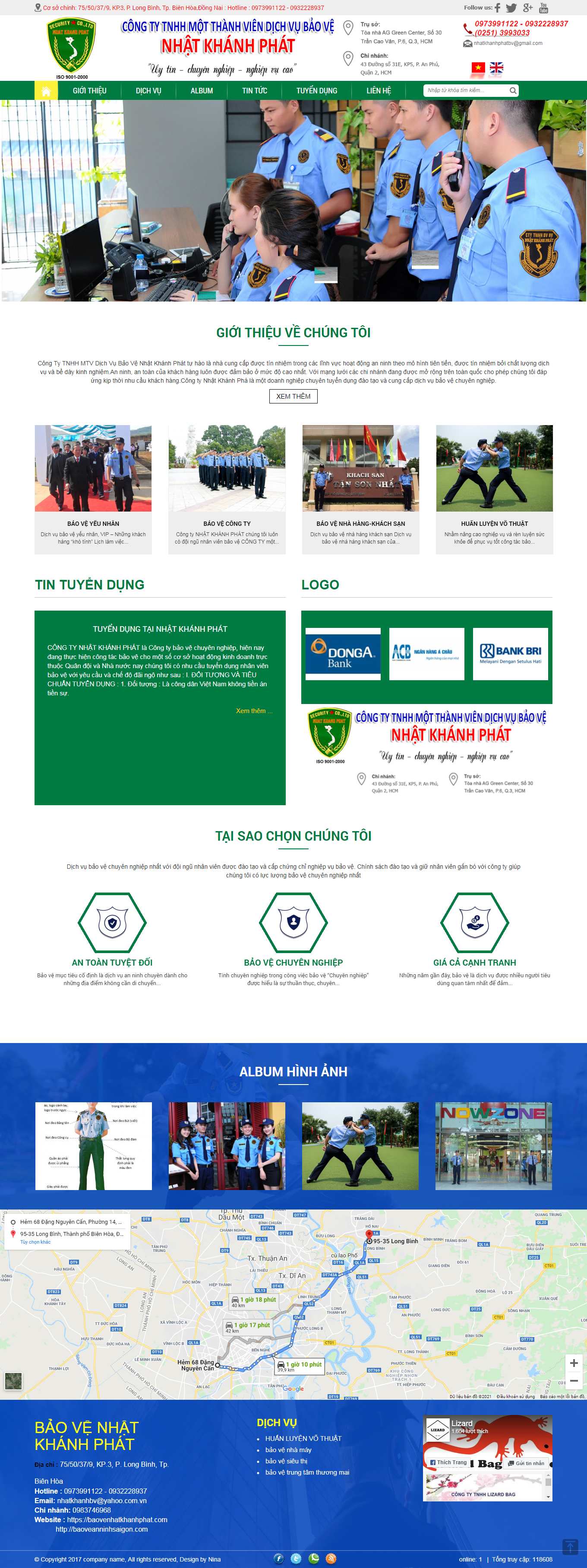 Thiết kế Web công ty bảo vệ baovenhatkhanhphat.com