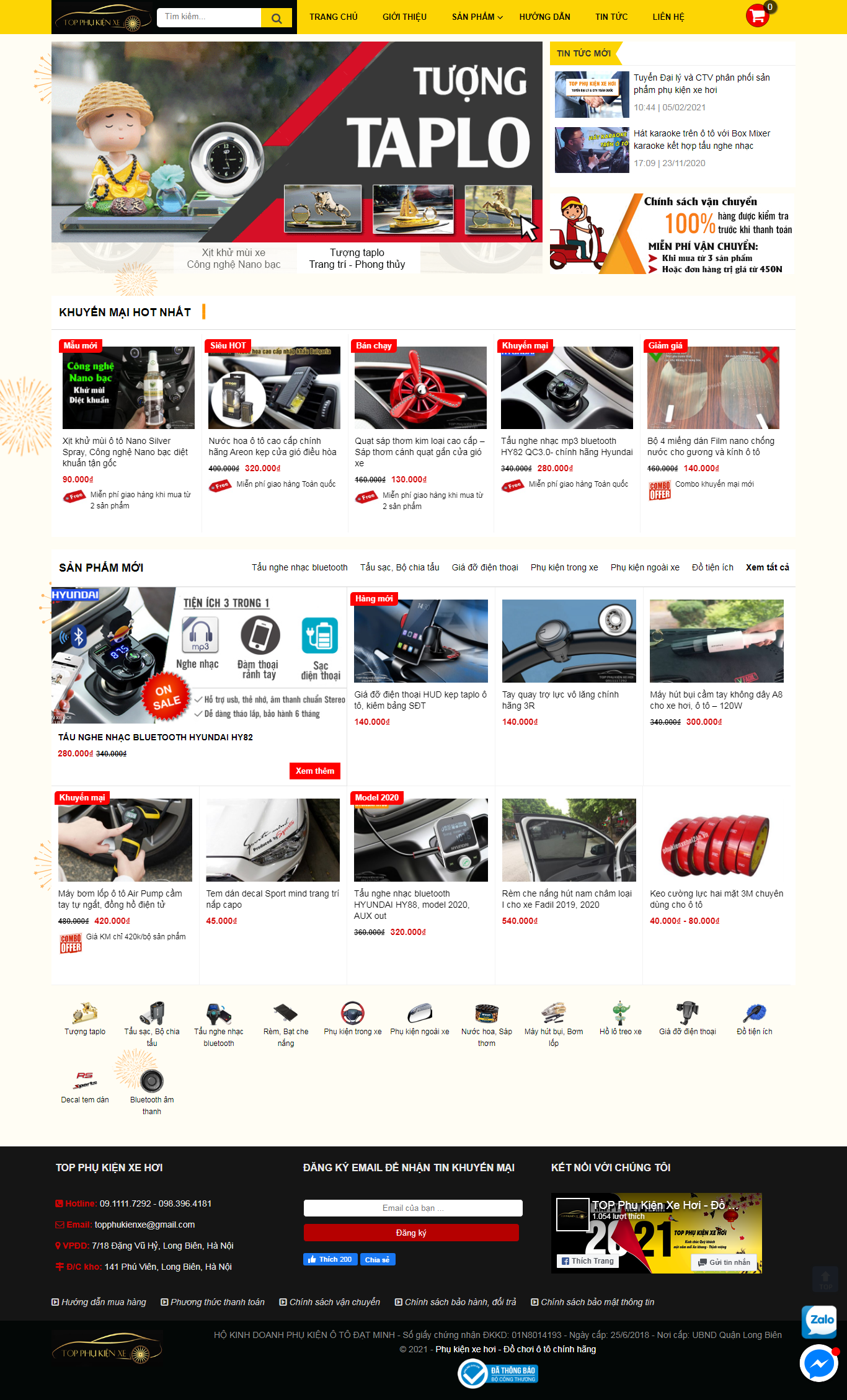 Thiết kế Web bán phụ kiện xe ô tô phukienxehoi24h.vn