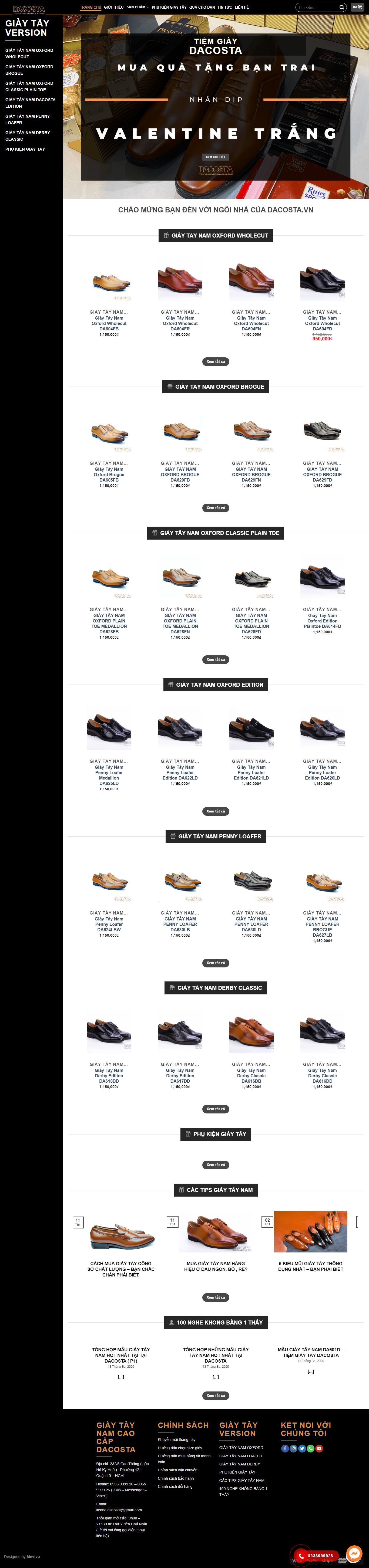 Thiết kế Web xưởng sản xuất giày dacosta.vn