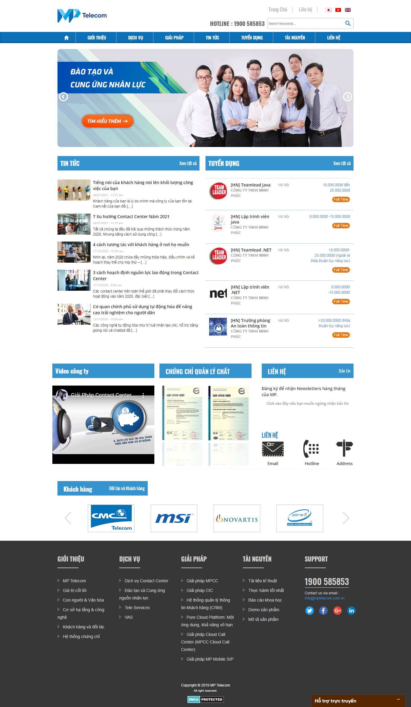 Thiết kế Web công ty tnhh mptelecom.com.vn