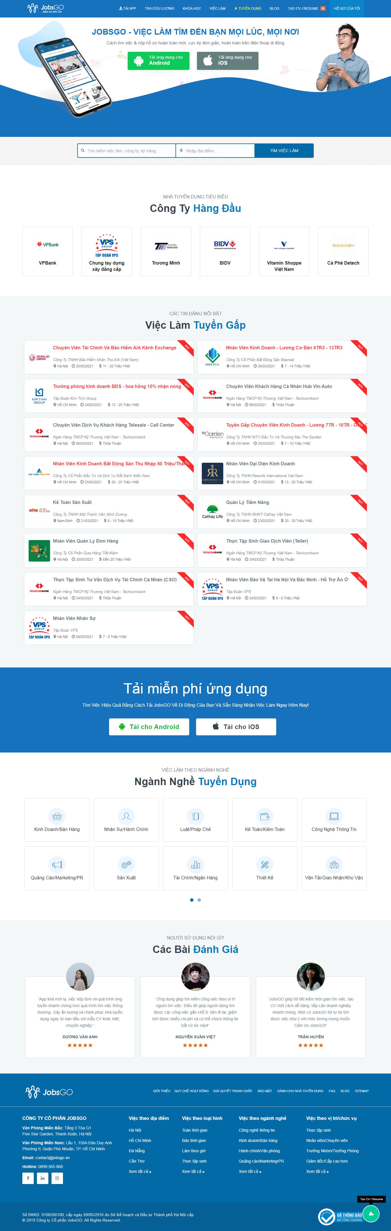Thiết kế Web công ty cp jobsgo.vn