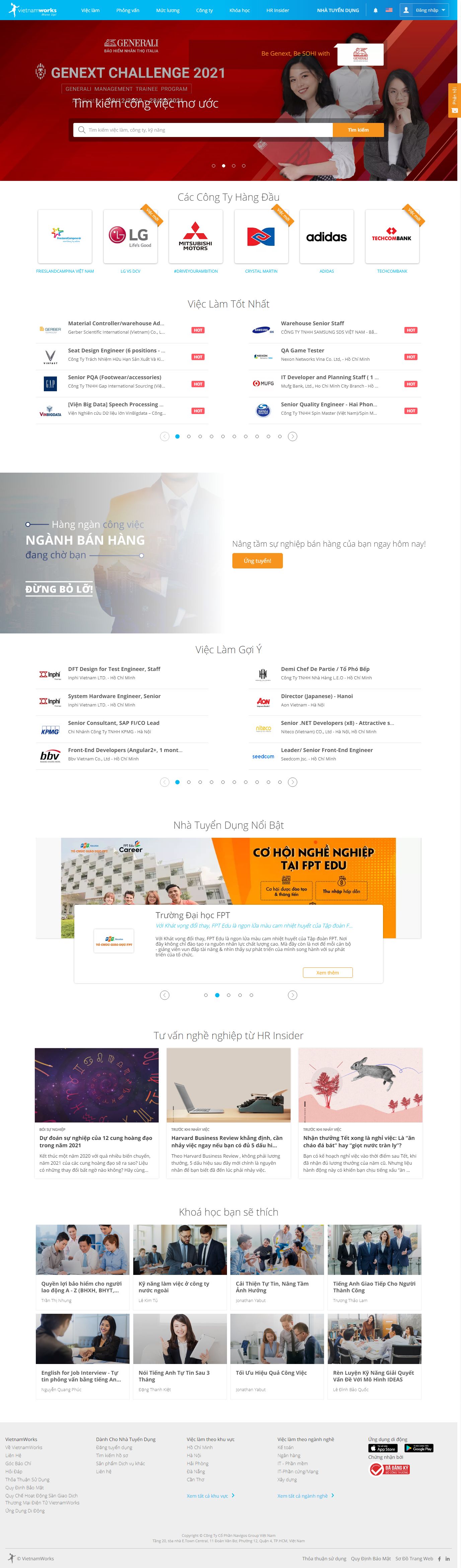 Thiết kế Web công ty cp vietnamworks.com