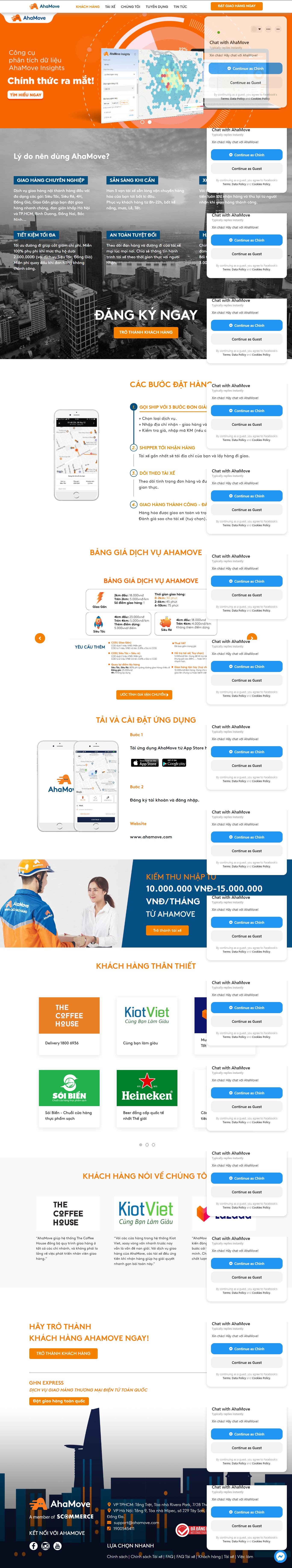 Thiết kế Web công ty giao hàng nhanh ahamove.com
