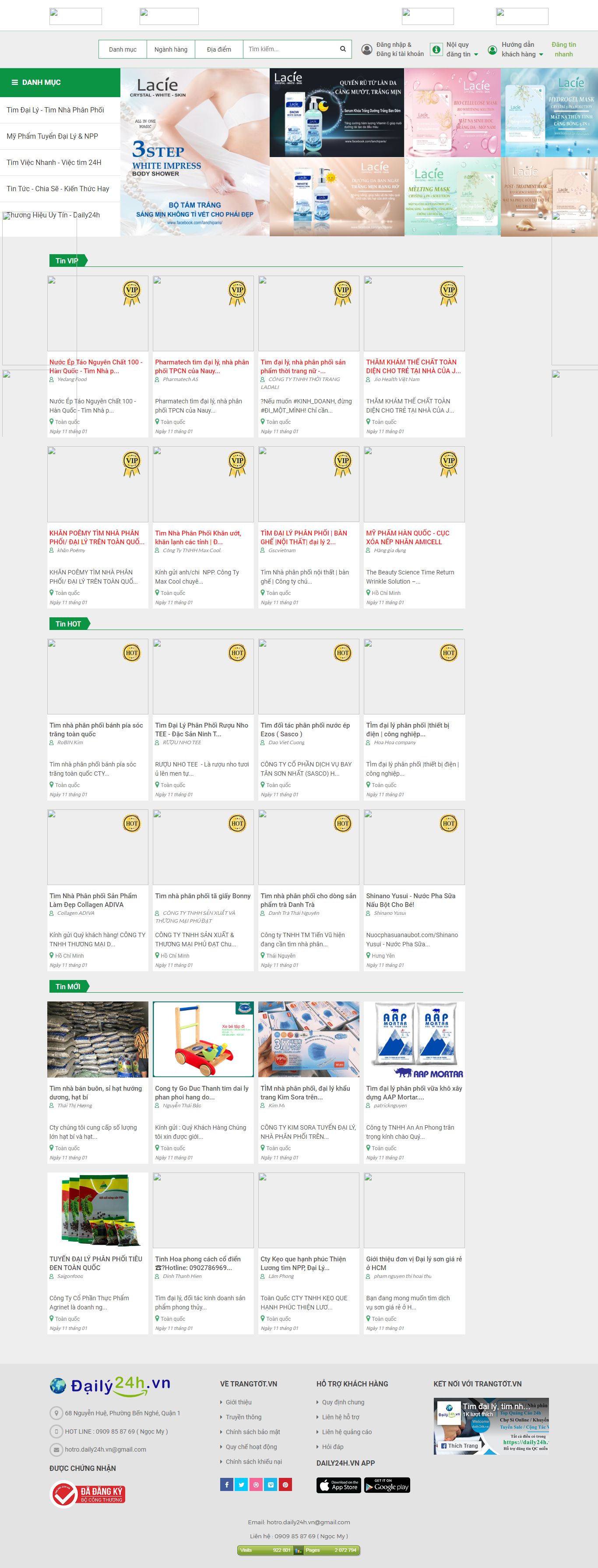 Thiết kế Web đại lý phân phối daily24h.vn