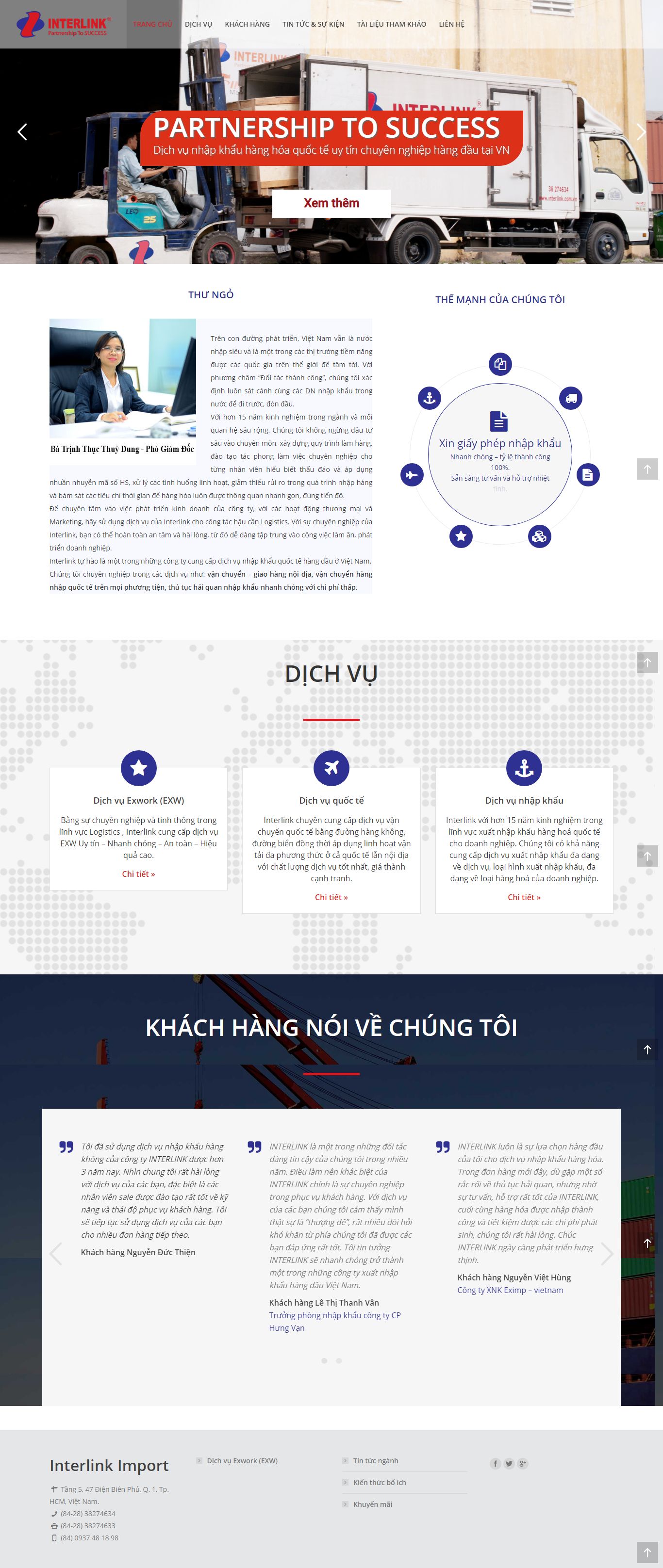 Thiết kế Web công ty nhập khẩu nhapkhauhang.com