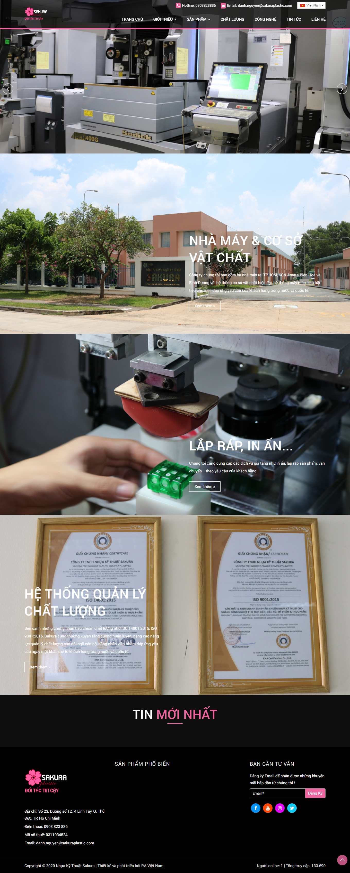 Thiết kế Web công ty nhựa sakuraplastic.com