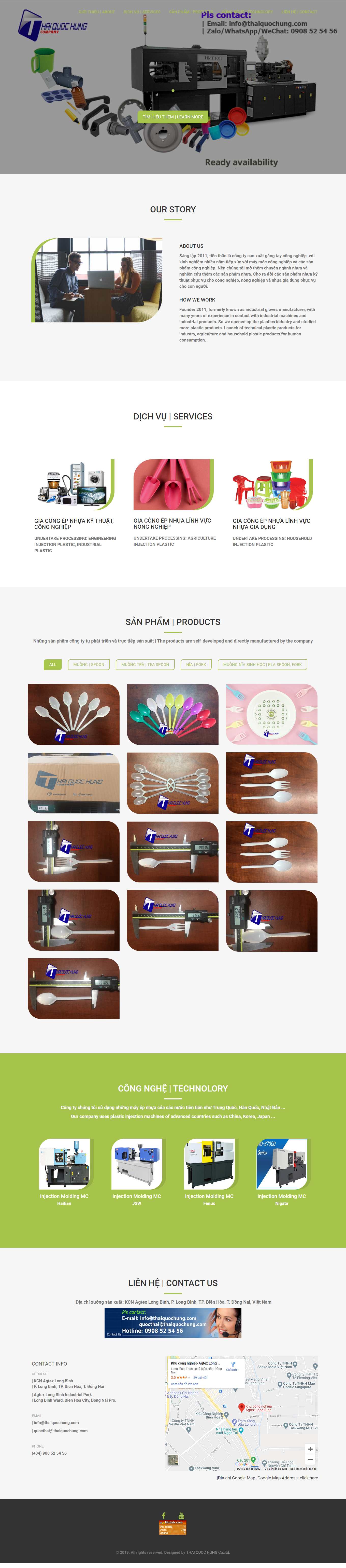 Thiết kế Web công ty nhựa plastic.thaiquochung.com