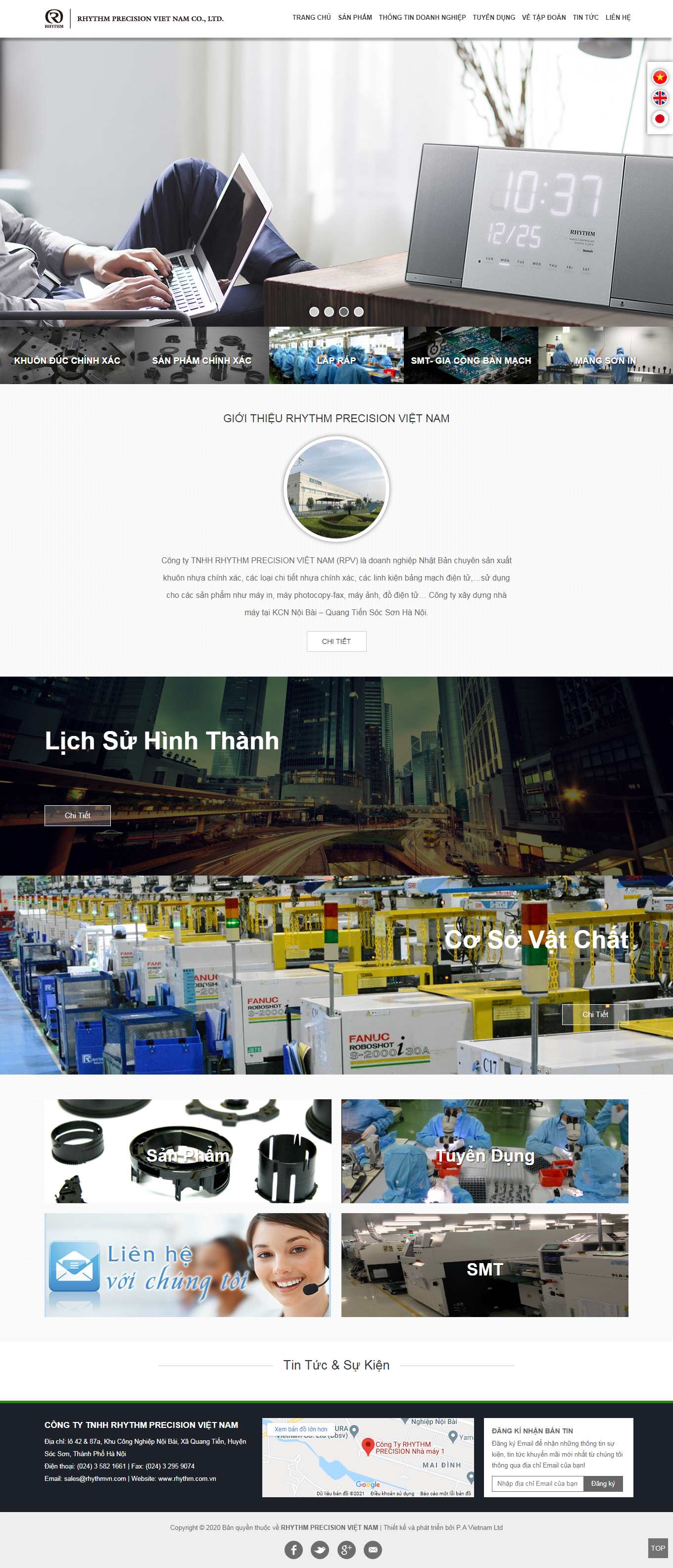 Thiết kế Web công ty điện tử rhythm.com.vn