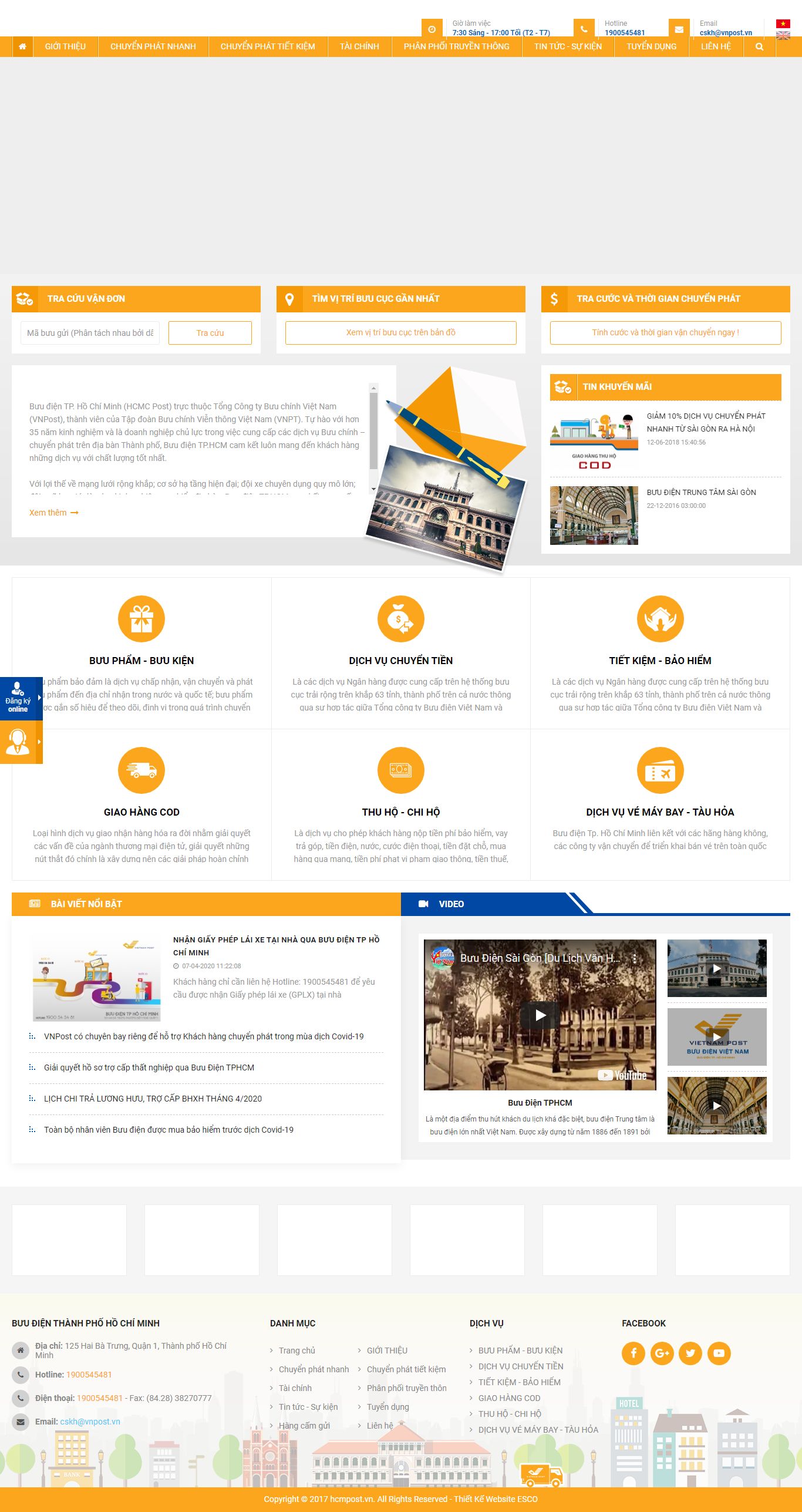 Thiết kế Web bưu điện hcmpost.vn