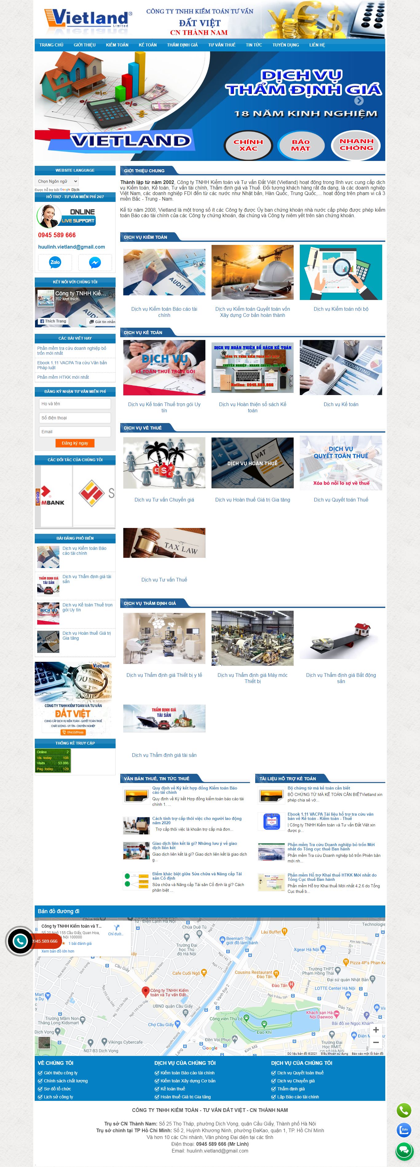 Thiết kế Web công ty kiểm toán kiemtoanthanhnam.com