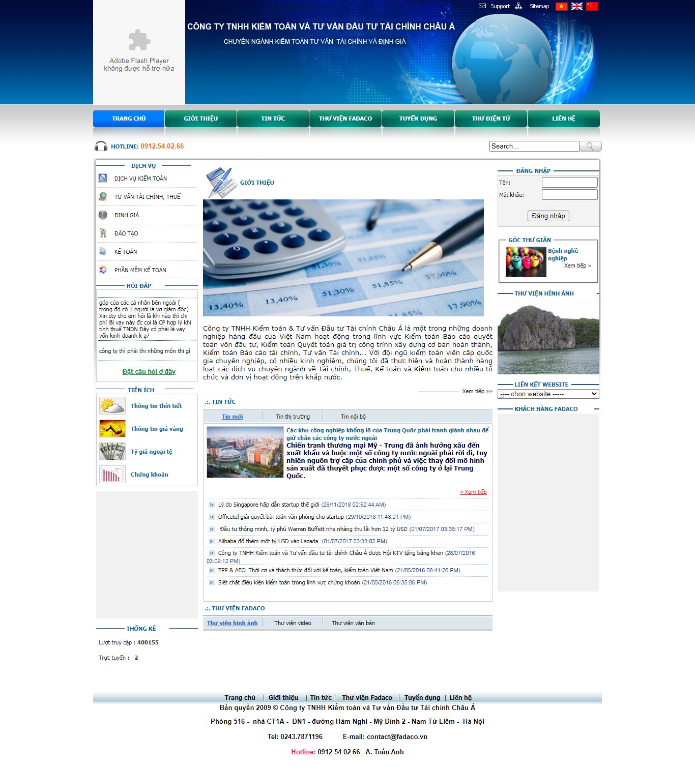 Thiết kế Web công ty kiểm toán fadaco.com.vn
