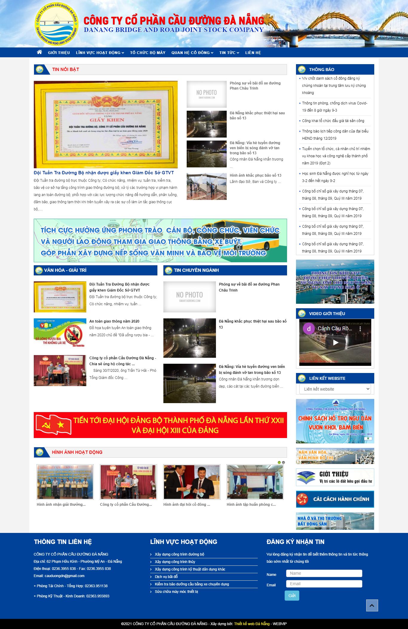 Thiết kế Web công ty cầu đường cauduongdanang.com.vn