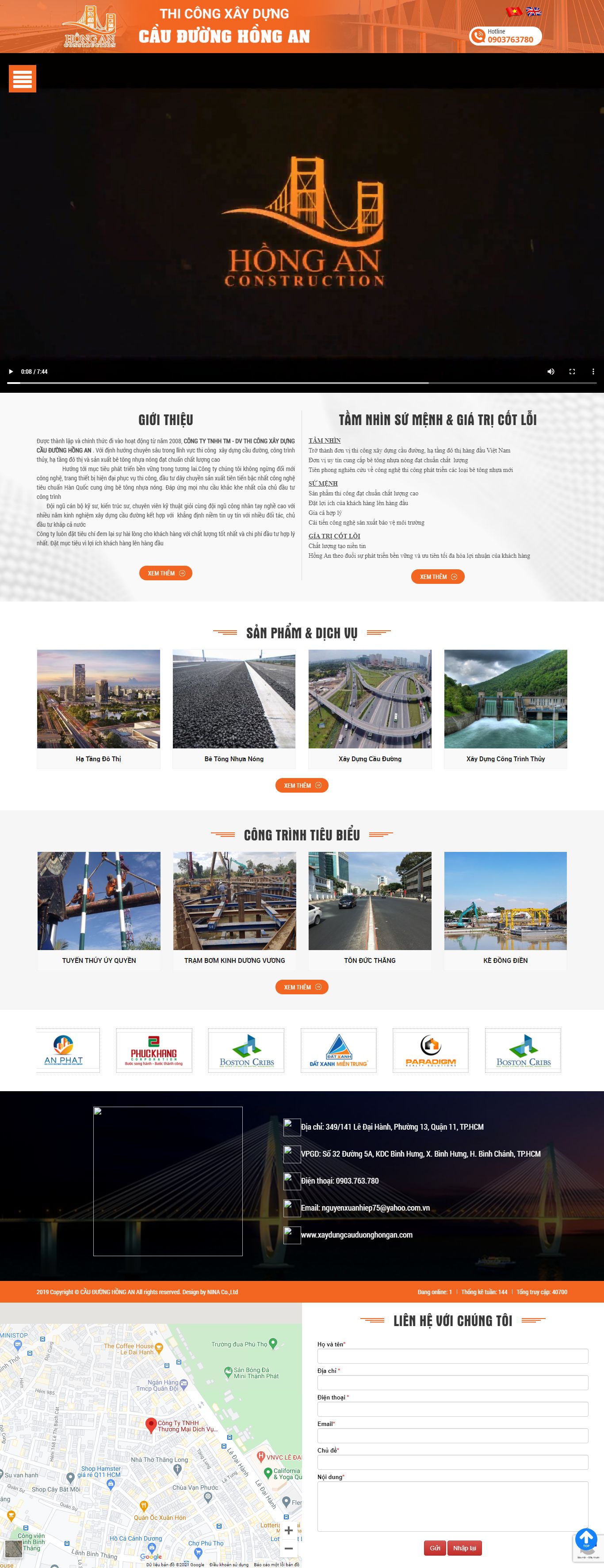 Thiết kế Web công ty cầu đường xaydungcauduonghongan.com