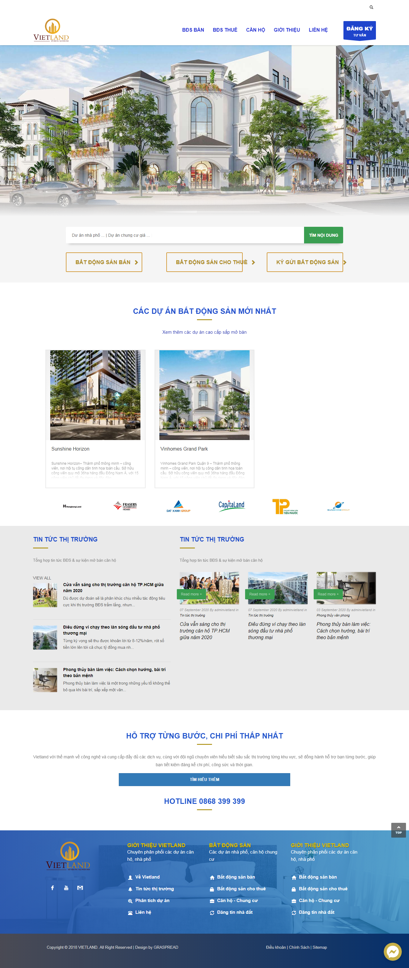 Thiết kế Web bán chung cư vietland.vn