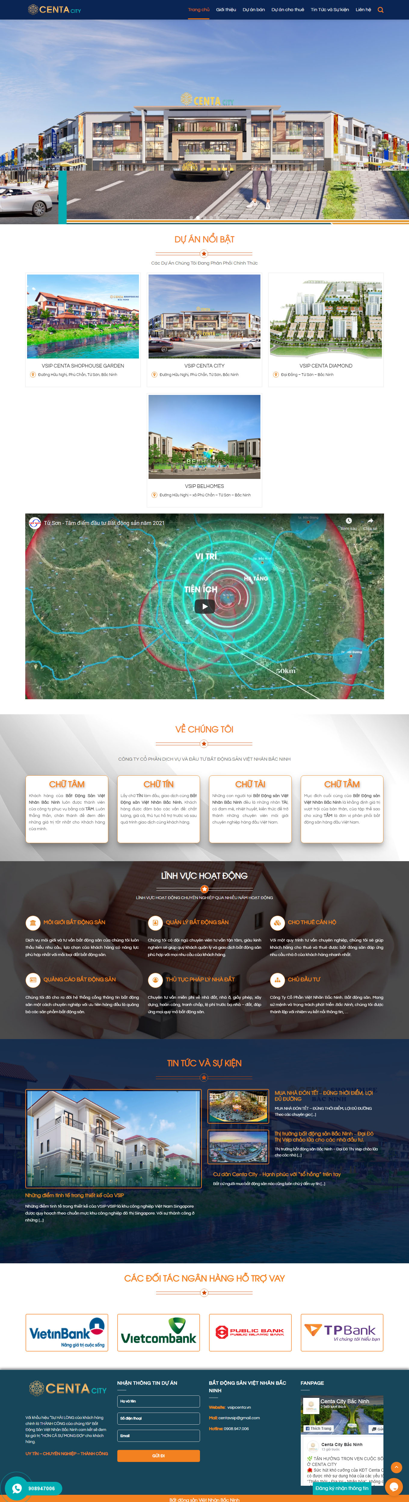 Thiết kế Web bán chung cư vsipcenta.vn
