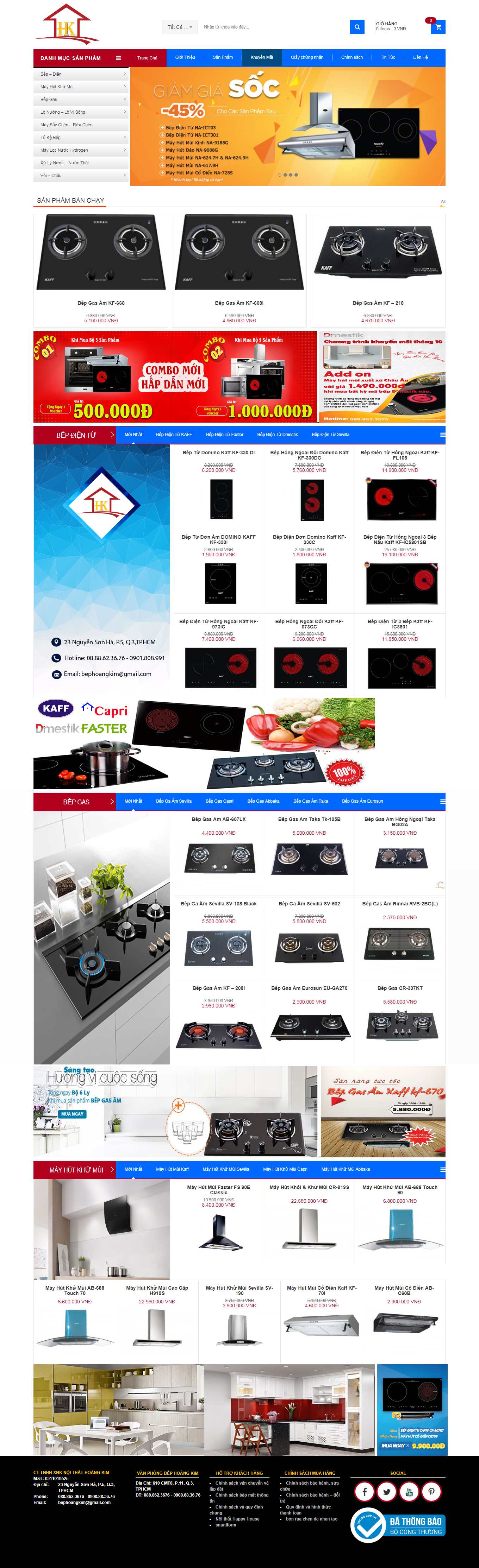 Thiết kế Web bán nồi cơm điện bephoangkim.com