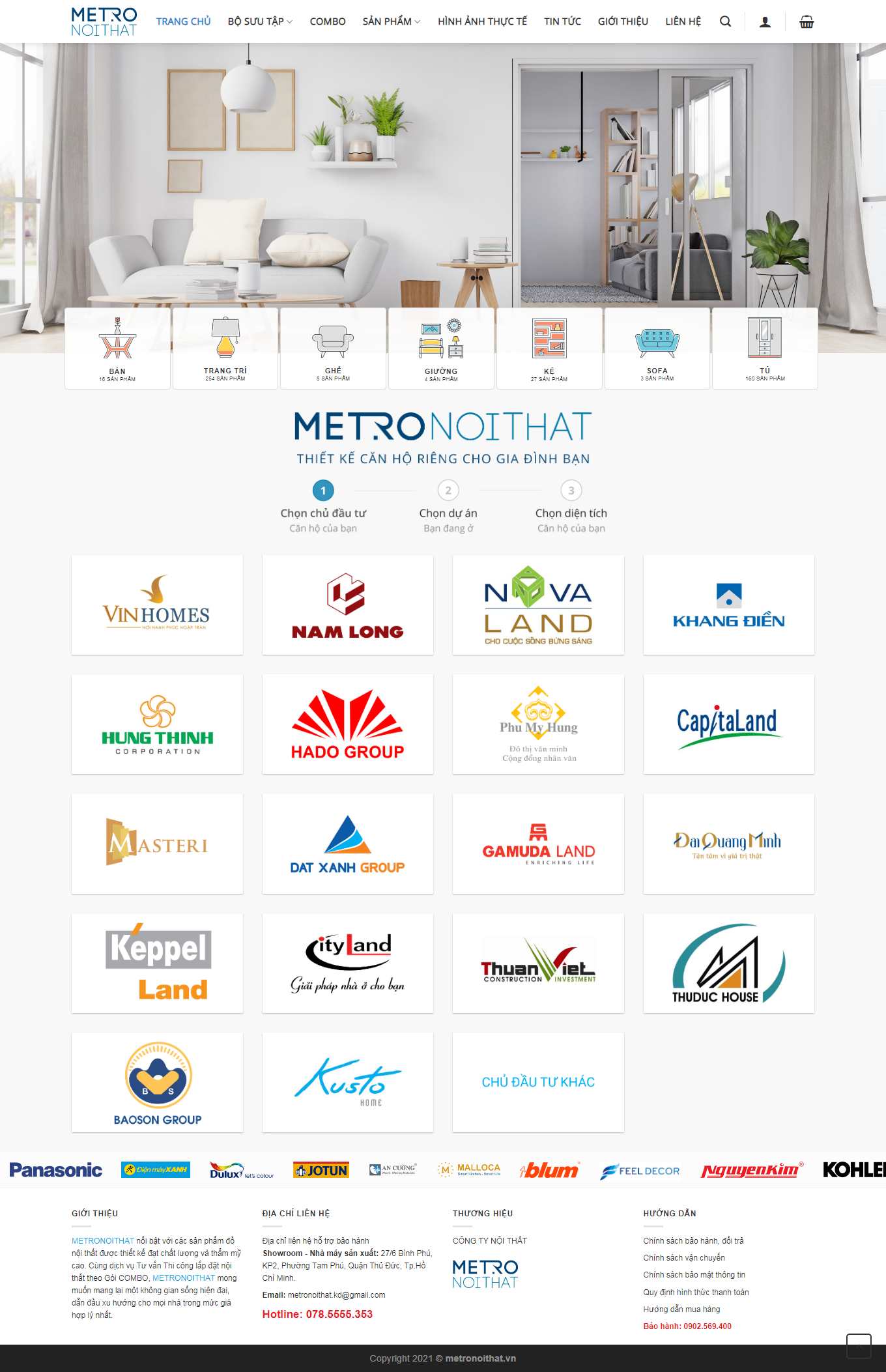 Thiết kế Web bán tủ quần áo metronoithat.vn