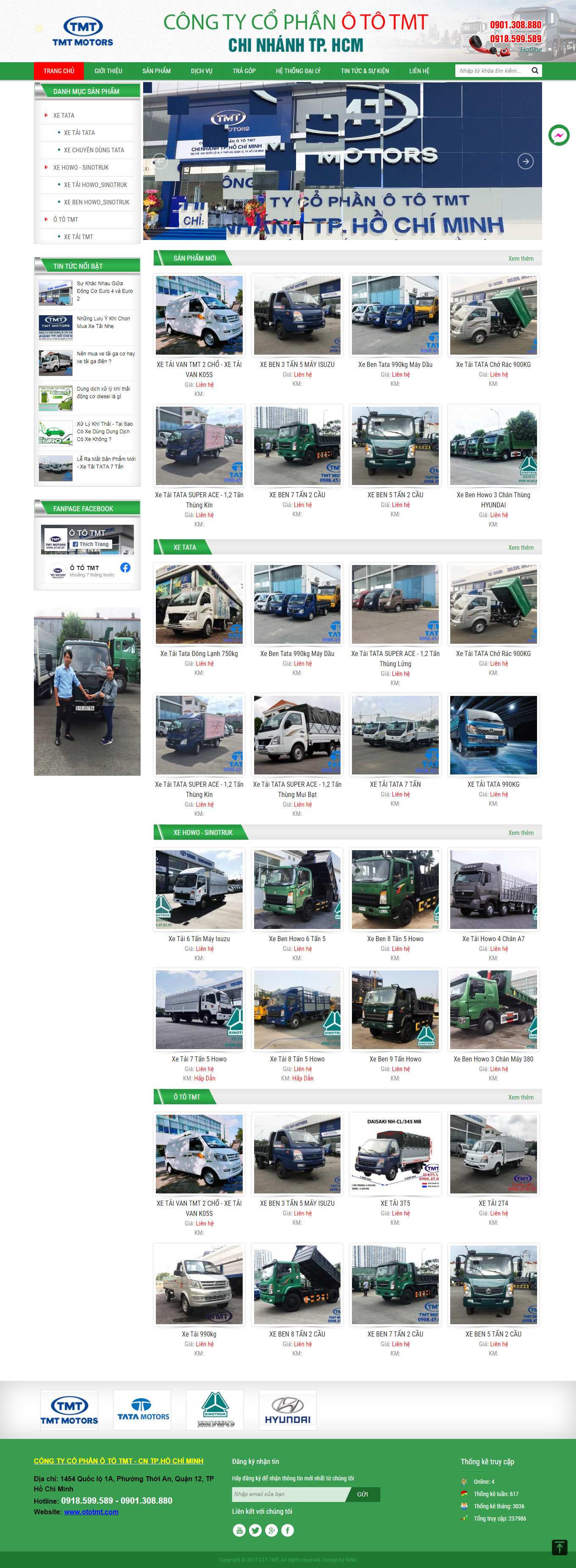 Thiết kế Web ô tô ototmt.com