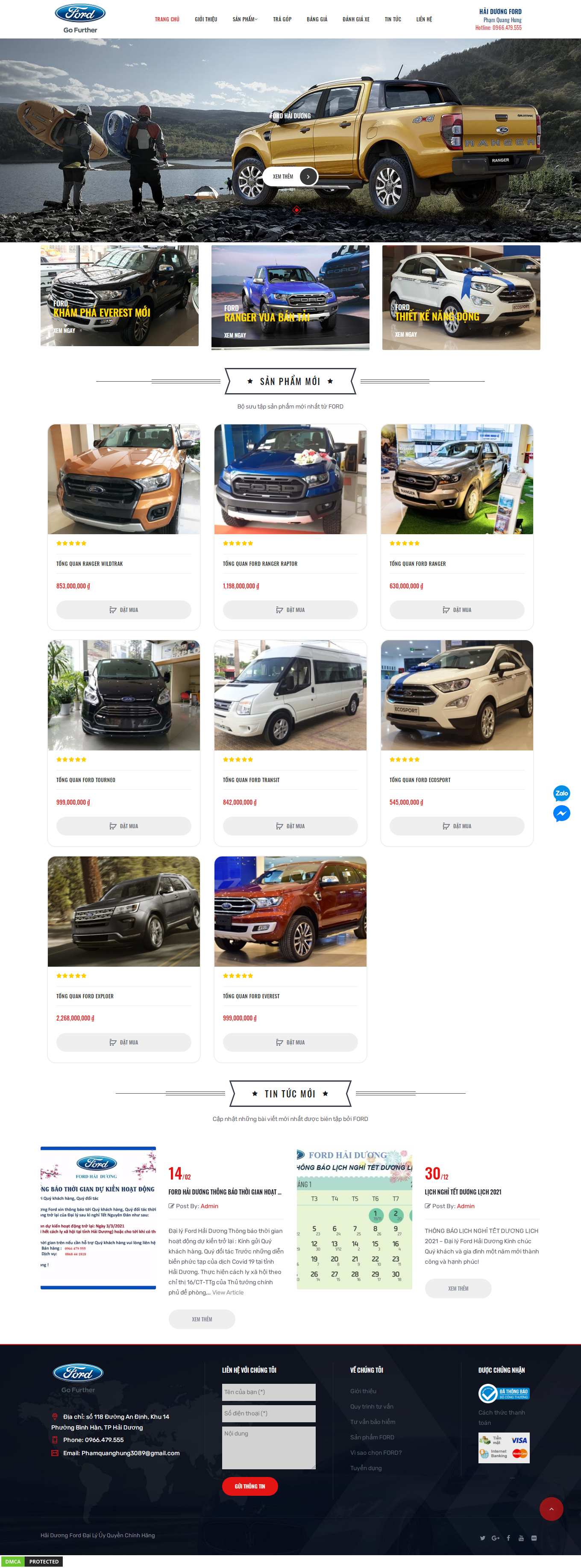 Thiết kế Web ô tô - xe hơi fordhaiduong.vn