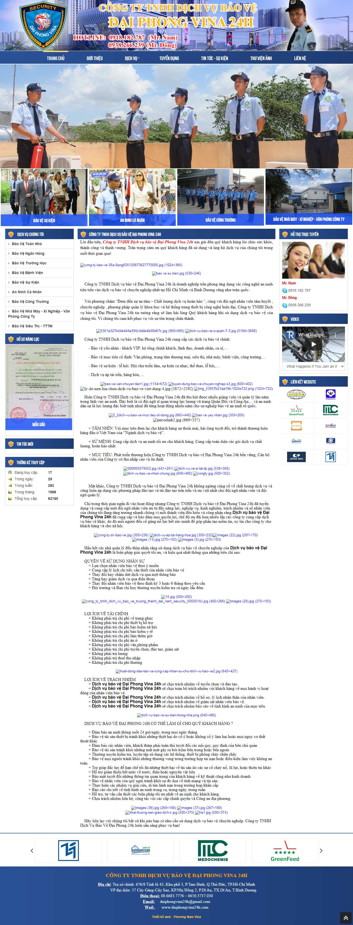 Thiết kế Web an ninh - bảo vệ daiphongvina24h.com
