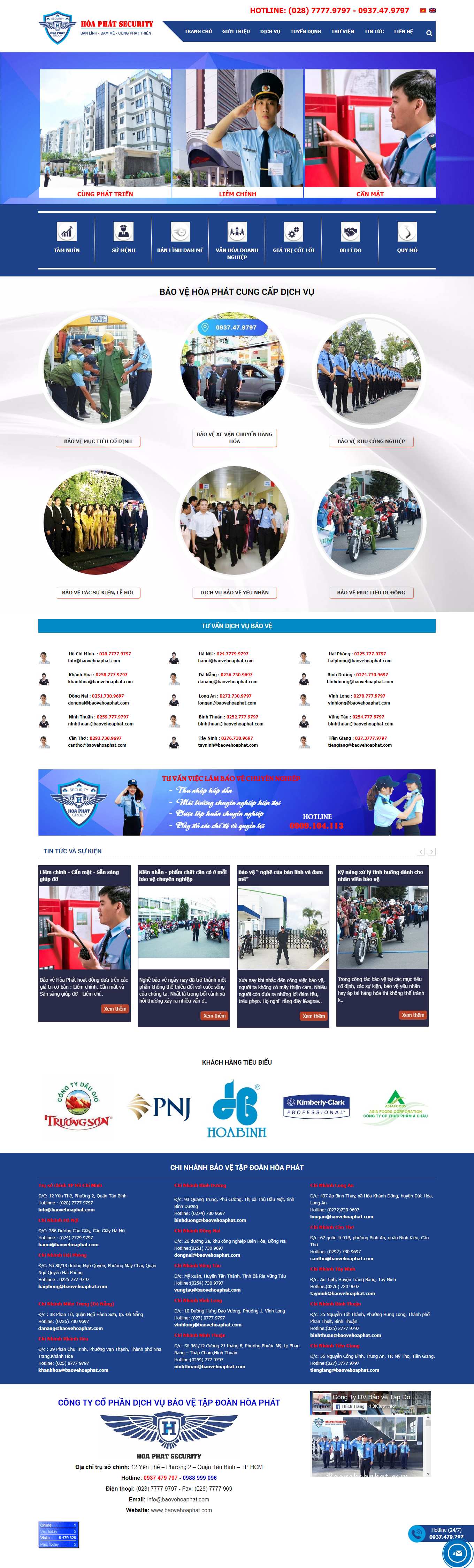 Thiết kế Web an ninh - bảo vệ baovehoaphat.com