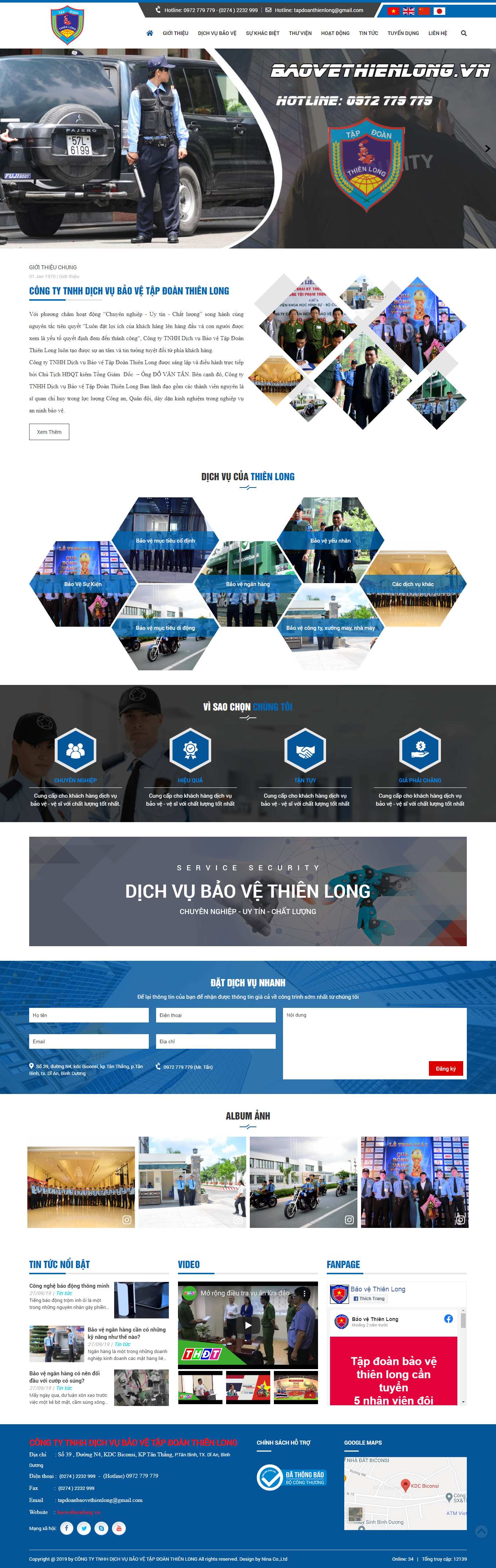 Thiết kế Web an ninh - bảo vệ baovethienlong.vn