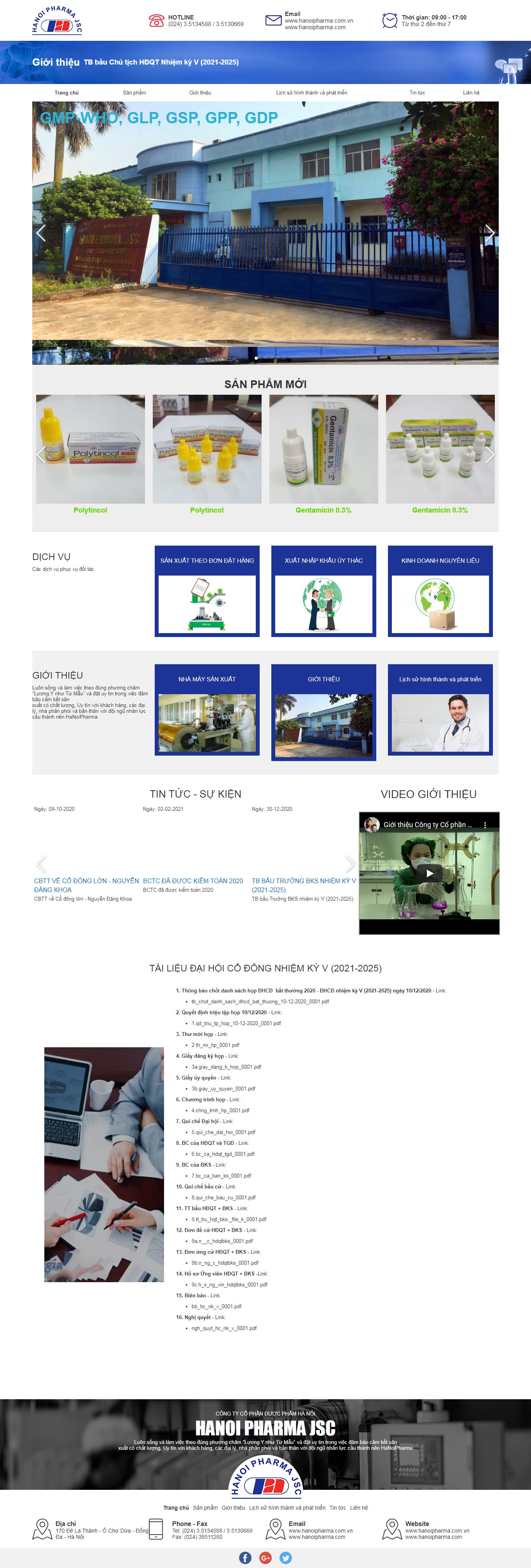 Thiết kế Web công ty dược hanoipharma.com.vn
