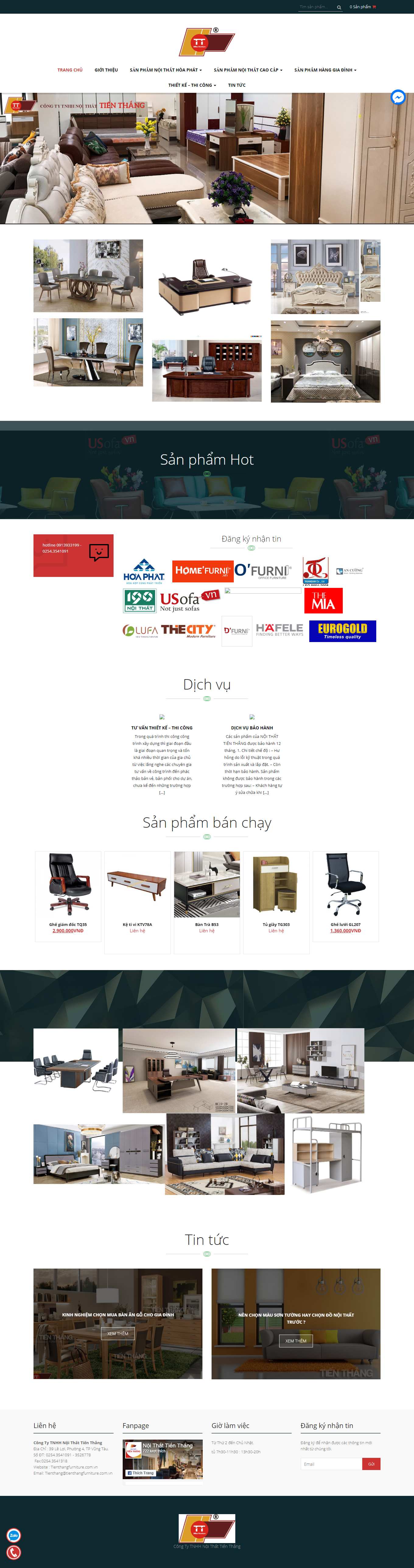 Thiết kế Web thiết kế nội thất tienthangfurniture.com.vn