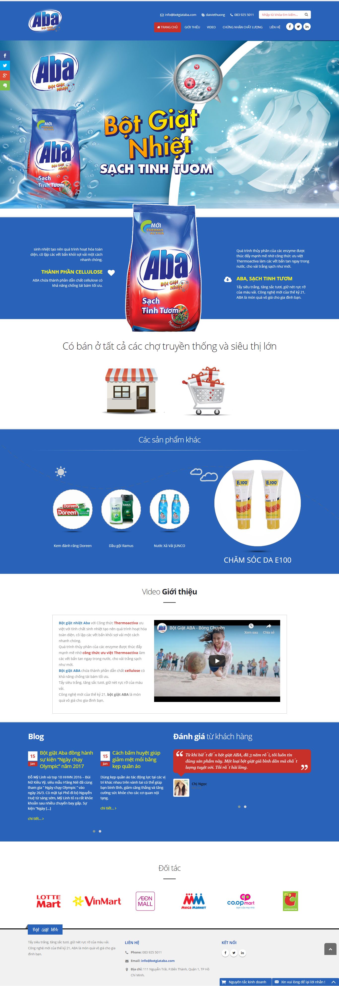 Thiết kế Web bán bột giặt quần áo botgiataba.com