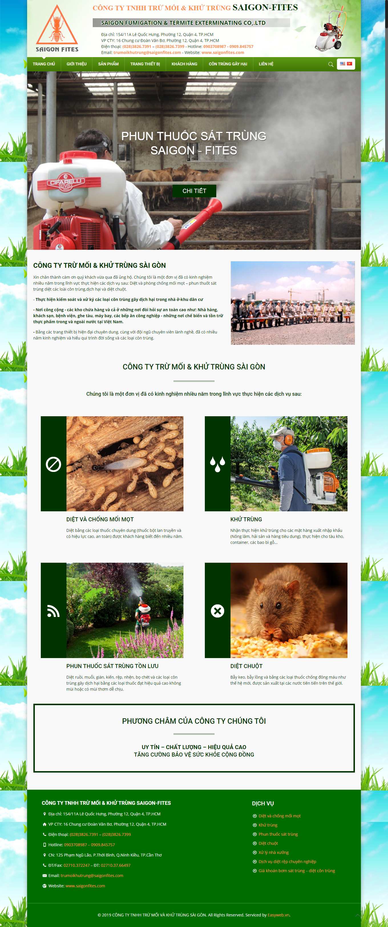 Thiết kế Web công ty diệt muỗi saigonfites.com