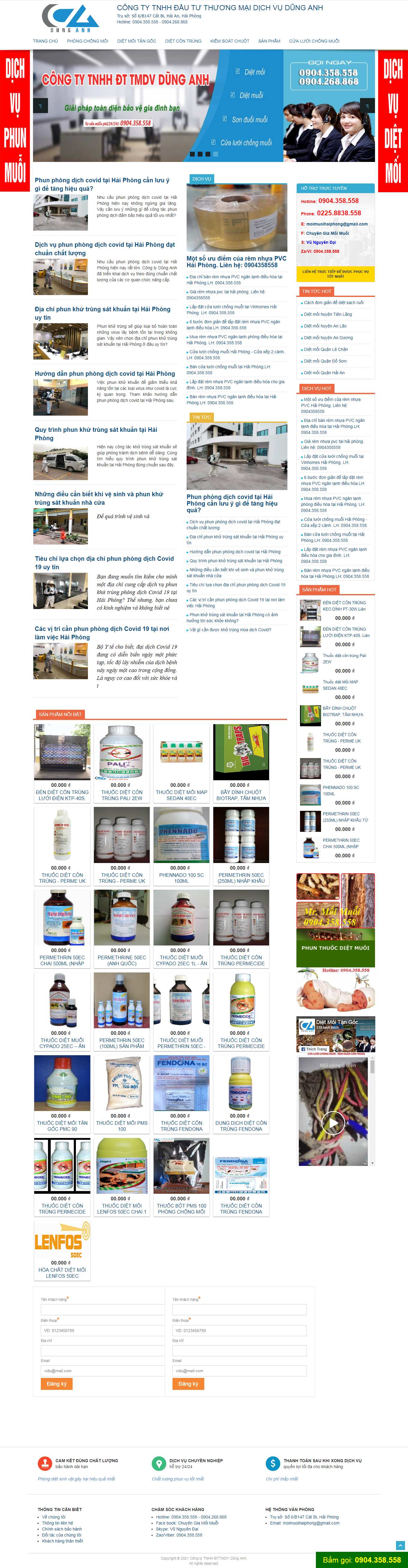 Thiết kế Web công ty diệt muỗi moimuoihaiphong.com