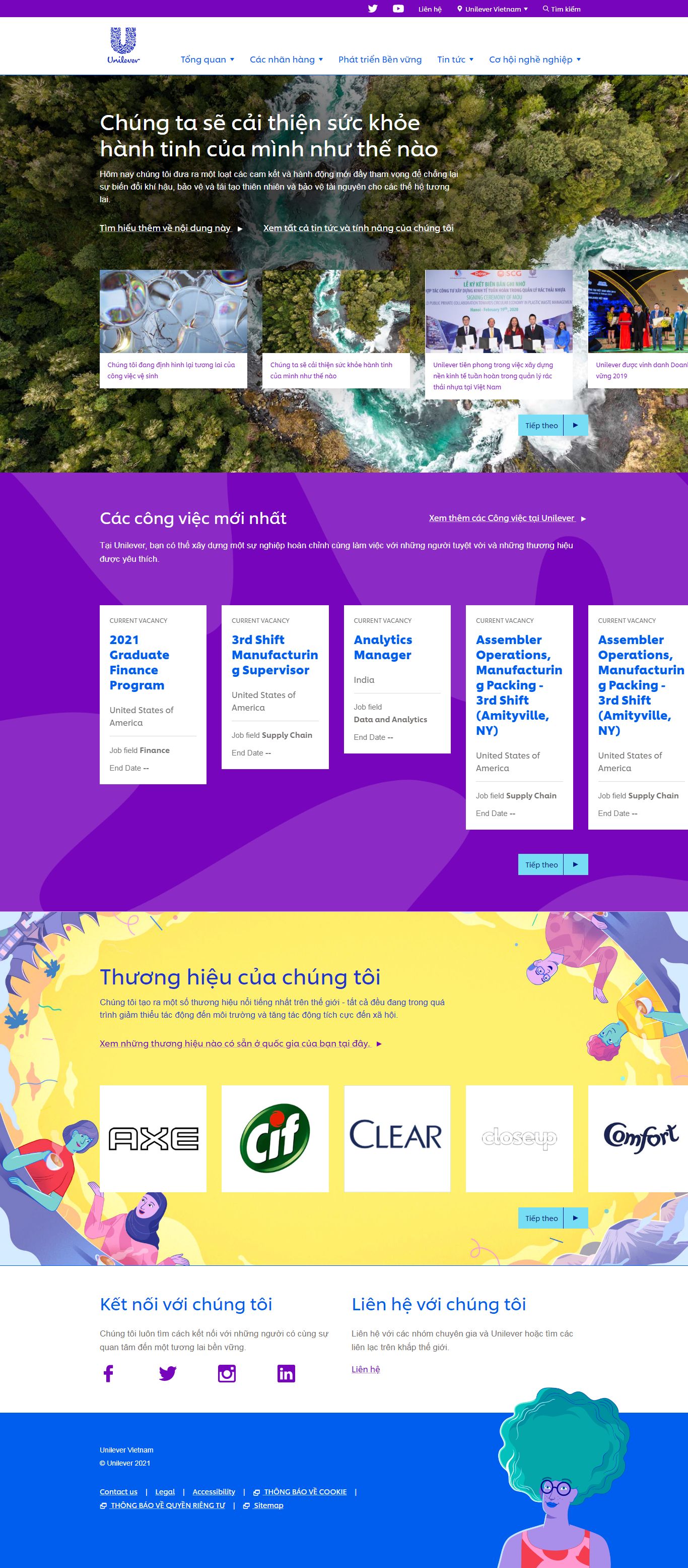 Thiết kế Web bán bột giặt quần áo unilever.com.vn