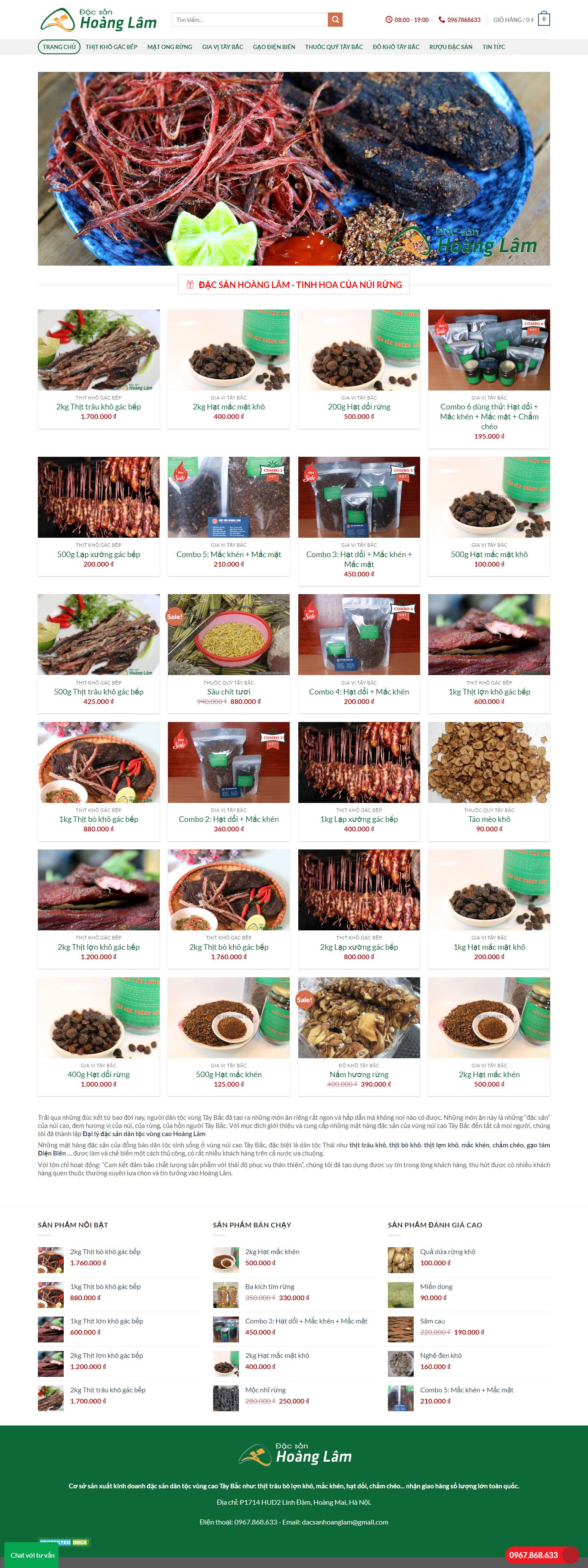 Thiết kế Web bán đặc sản 3 miền dacsantaybac.org