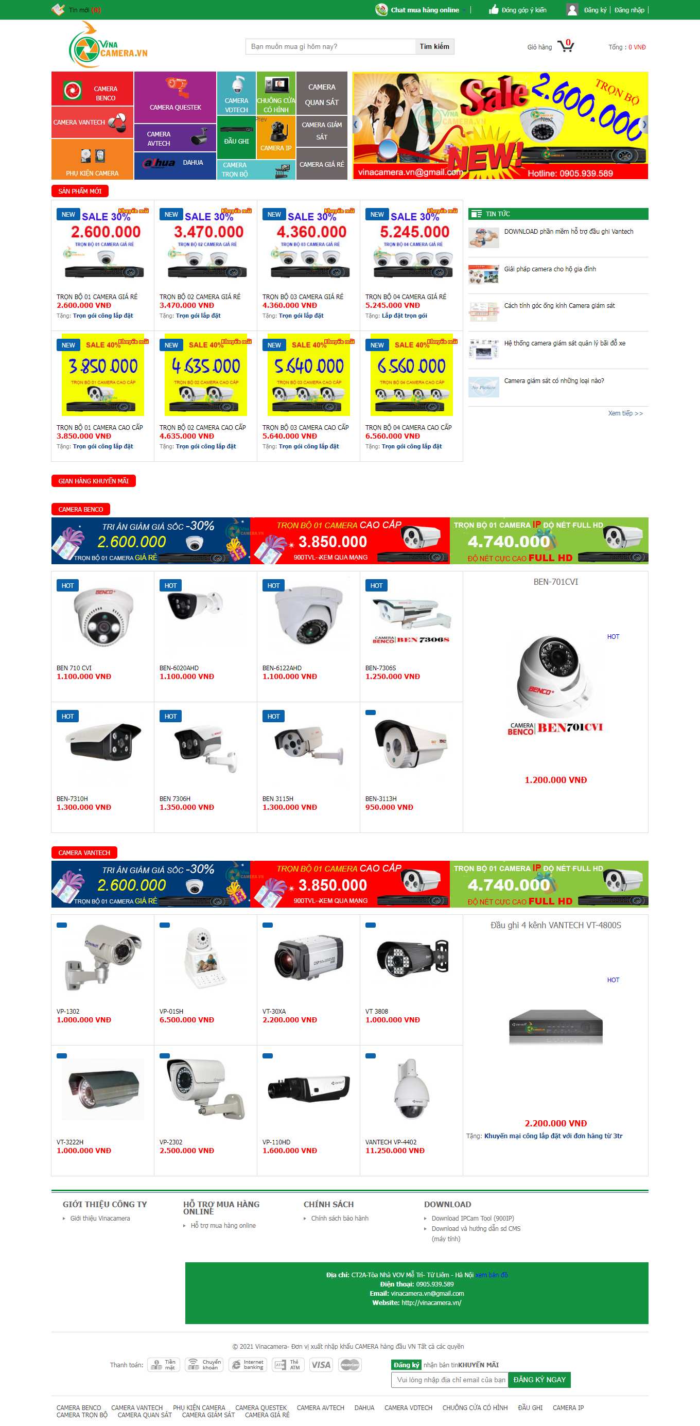 Thiết kế Web camera giám sát vinacamera.vn