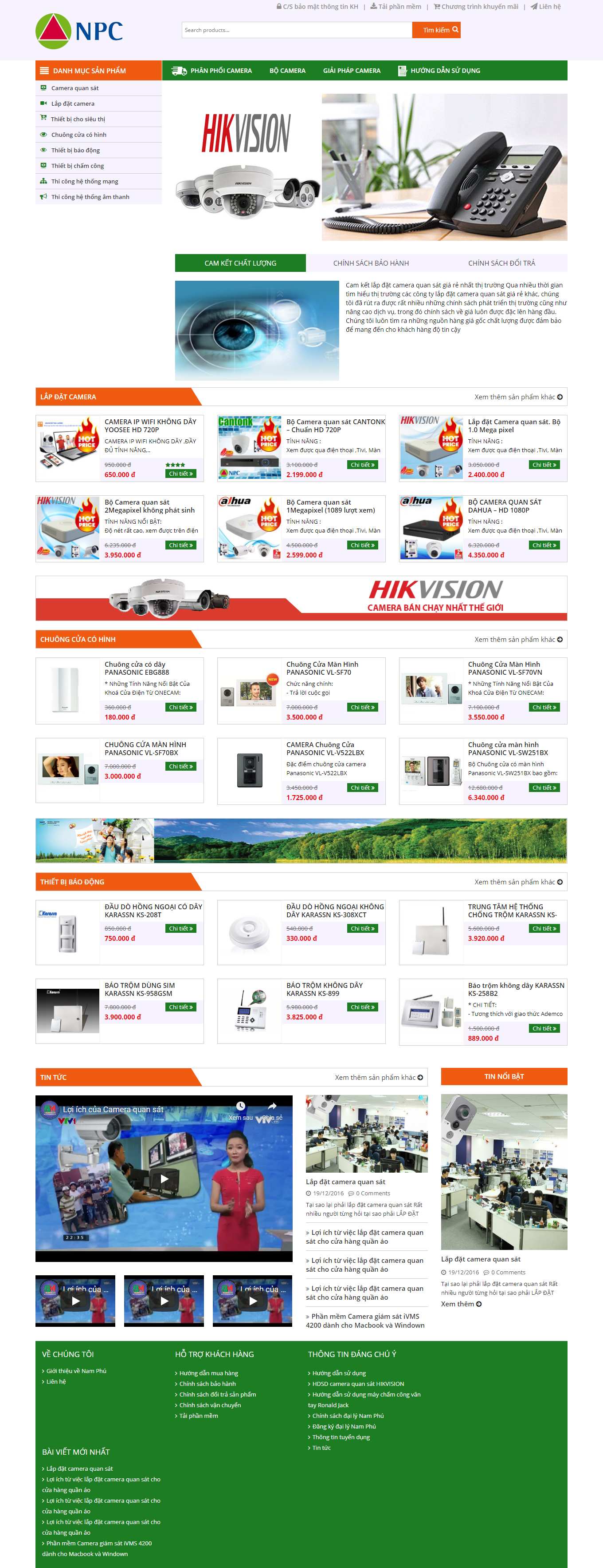 Thiết kế Web camera giám sát namphu.vn