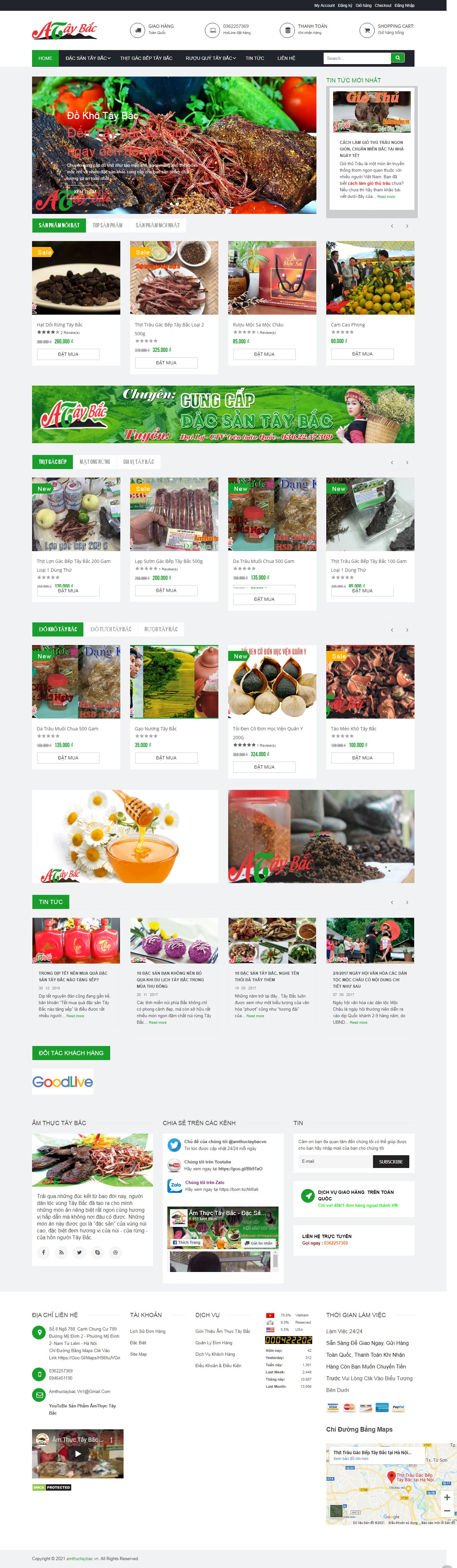 Thiết kế Web bán đặc sản 3 miền amthuctaybac.vn