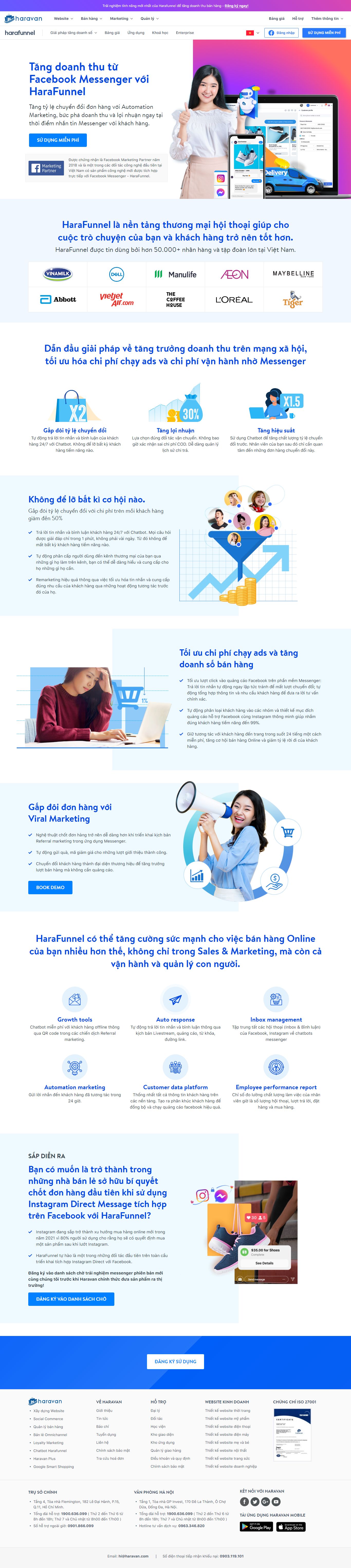Thiết kế Web haravan harafunnel.com
