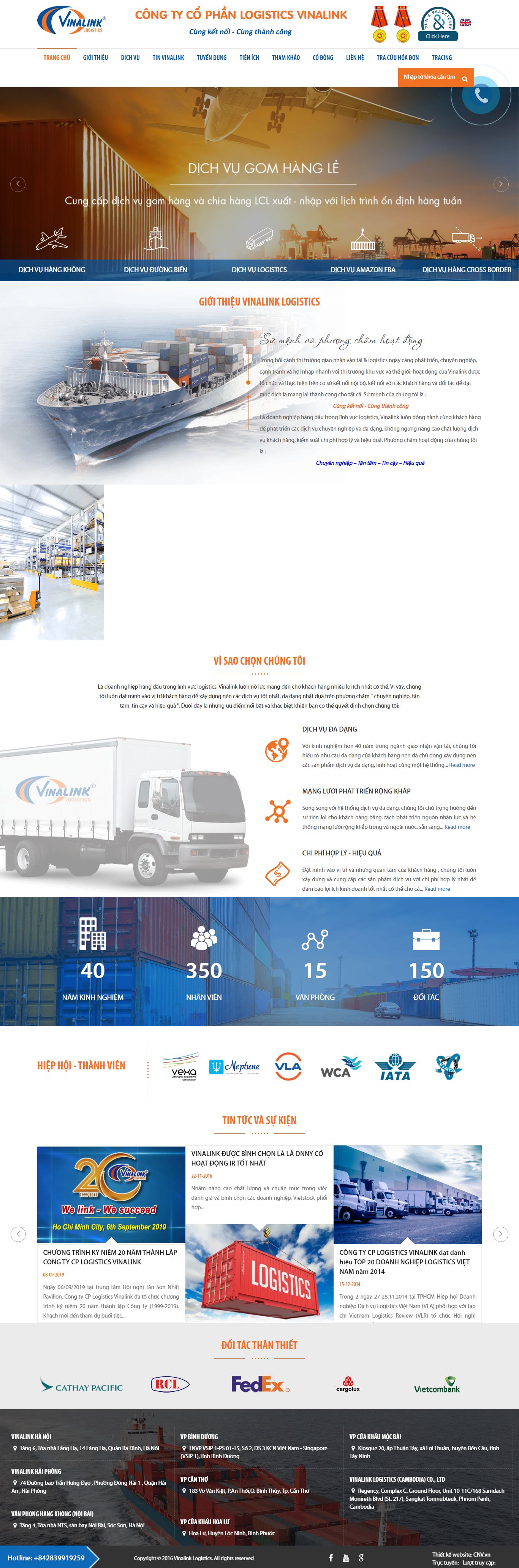 Thiết kế Web vinalink vinalinklogistics.com