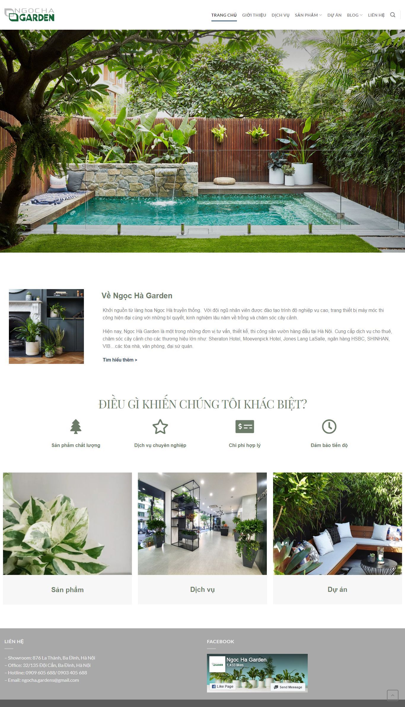 Thiết kế Web mona ngochagarden.com